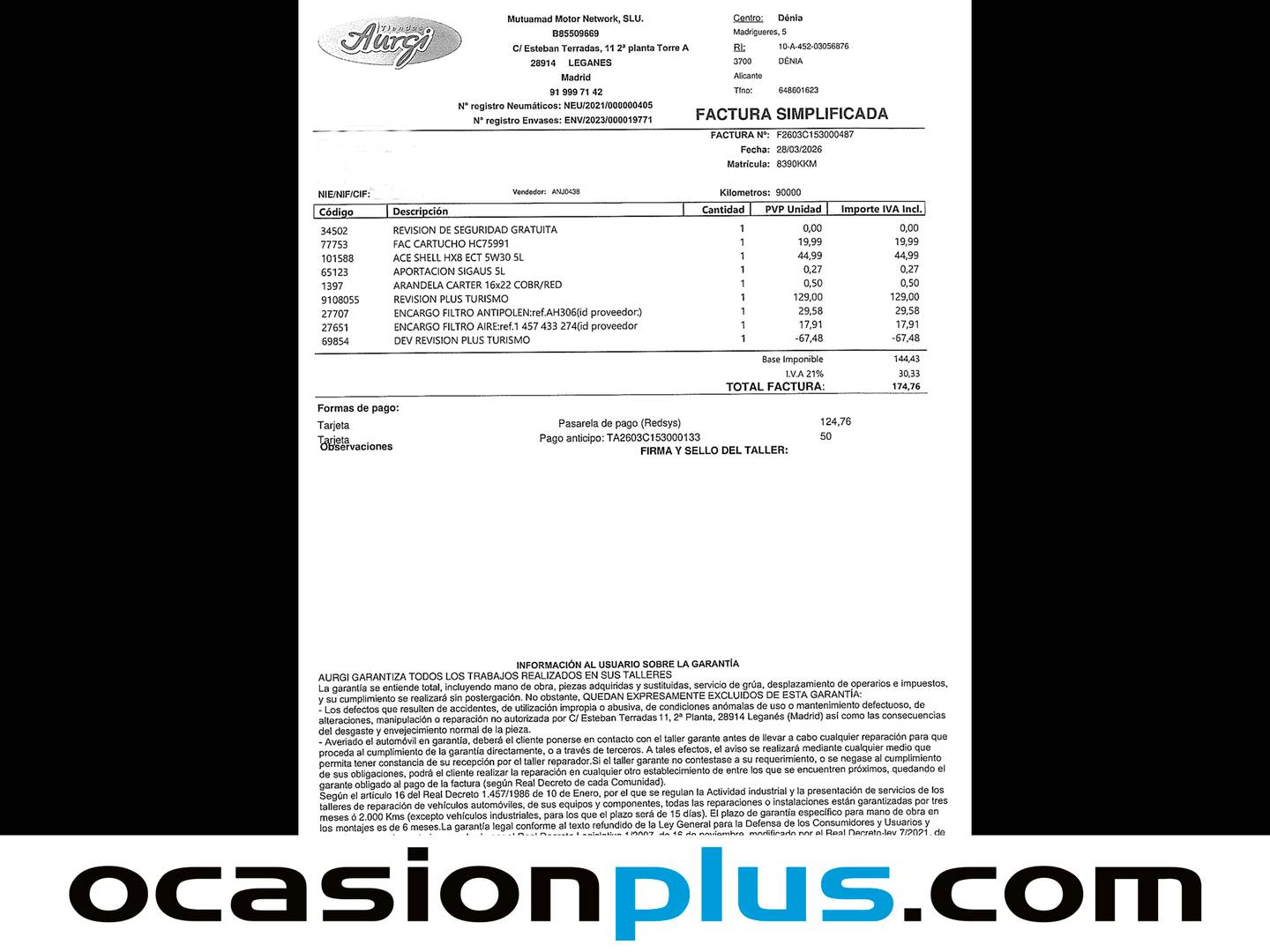 Foto del mantenimiento del Nissan JUKE Nissan Juke DIG-T Acenta (115 CV)