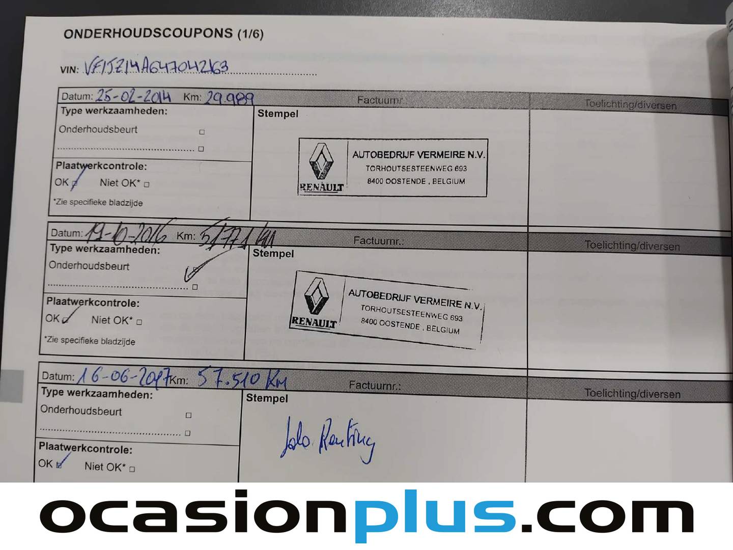 Foto del mantenimiento del Renault Scénic Renault Scenic Dynamique Energy dCi (110 CV)