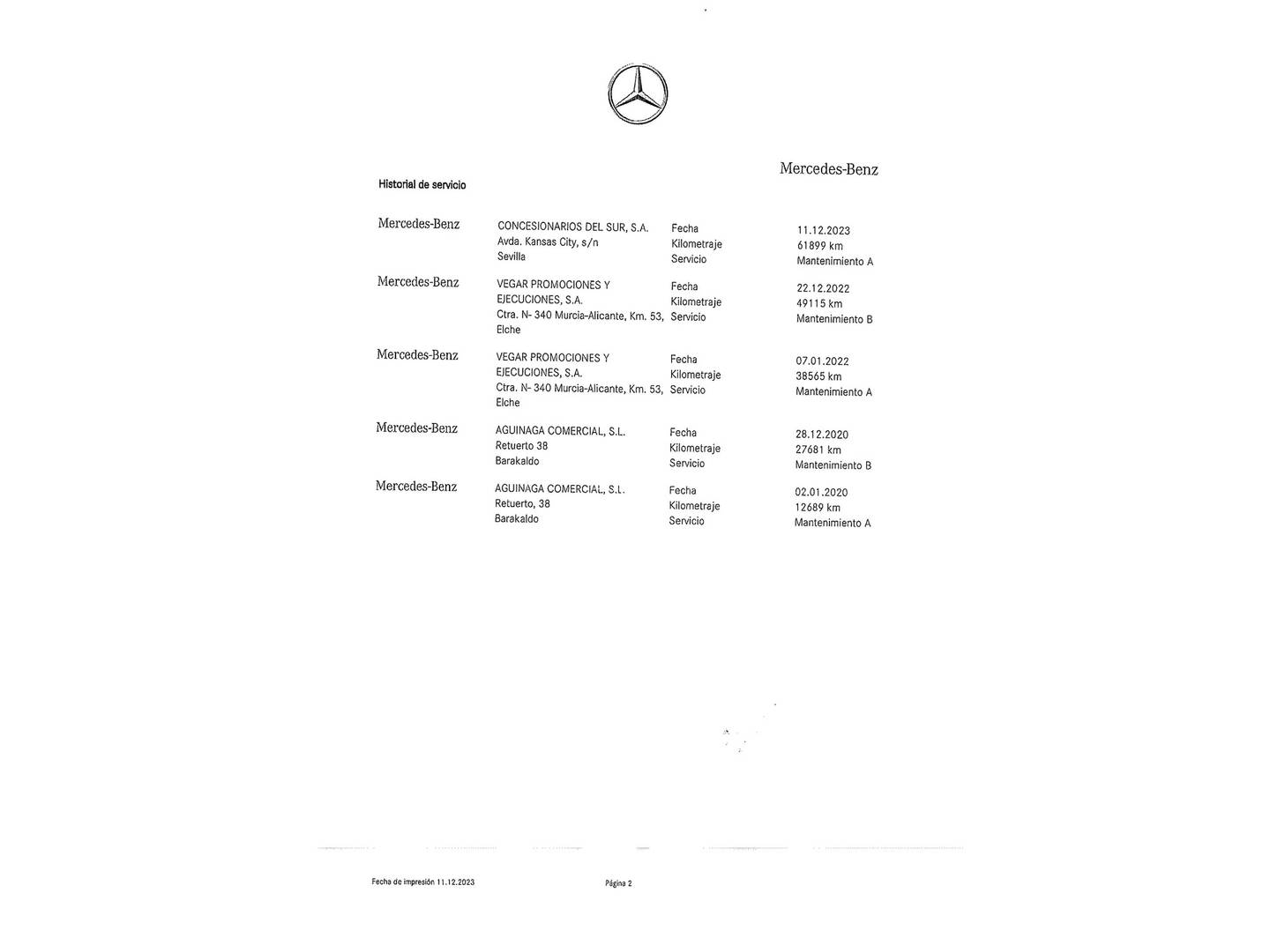 Foto del mantenimiento del Mercedes Clase C Mercedes-Benz Clase C Coupe 220 d (194 CV) Pack AMG