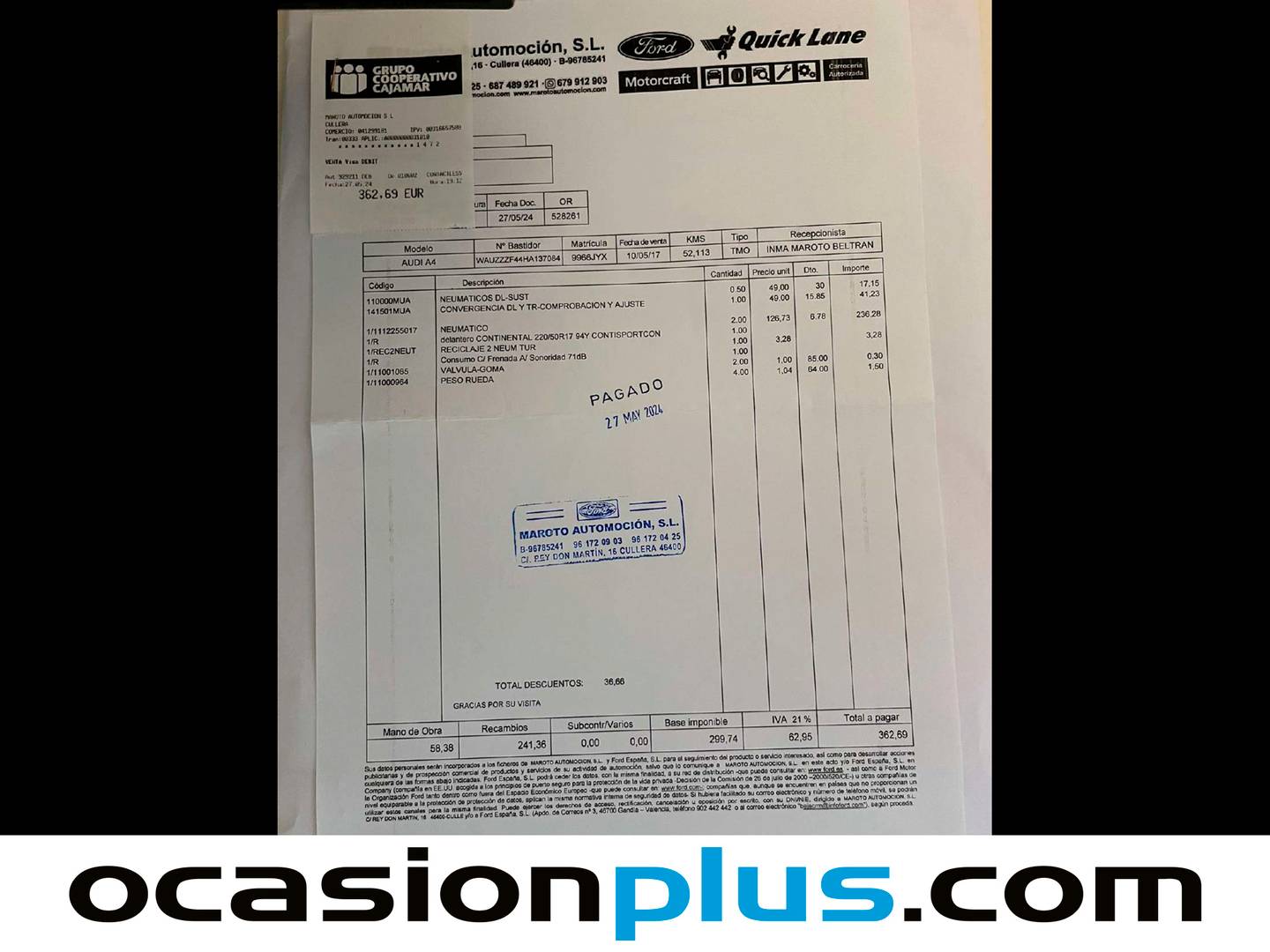 Foto del mantenimiento del Audi A4 Audi A4 Advanced edition 2.0 TDI (150 CV) S tronic