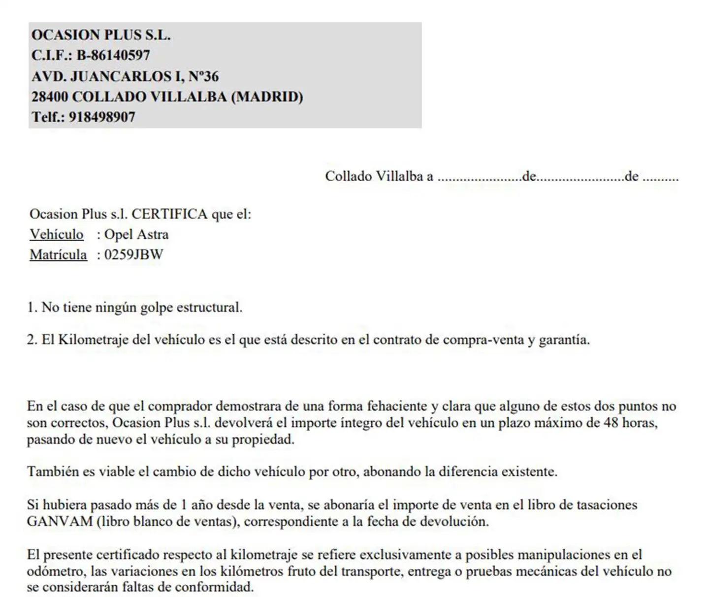 Certificado