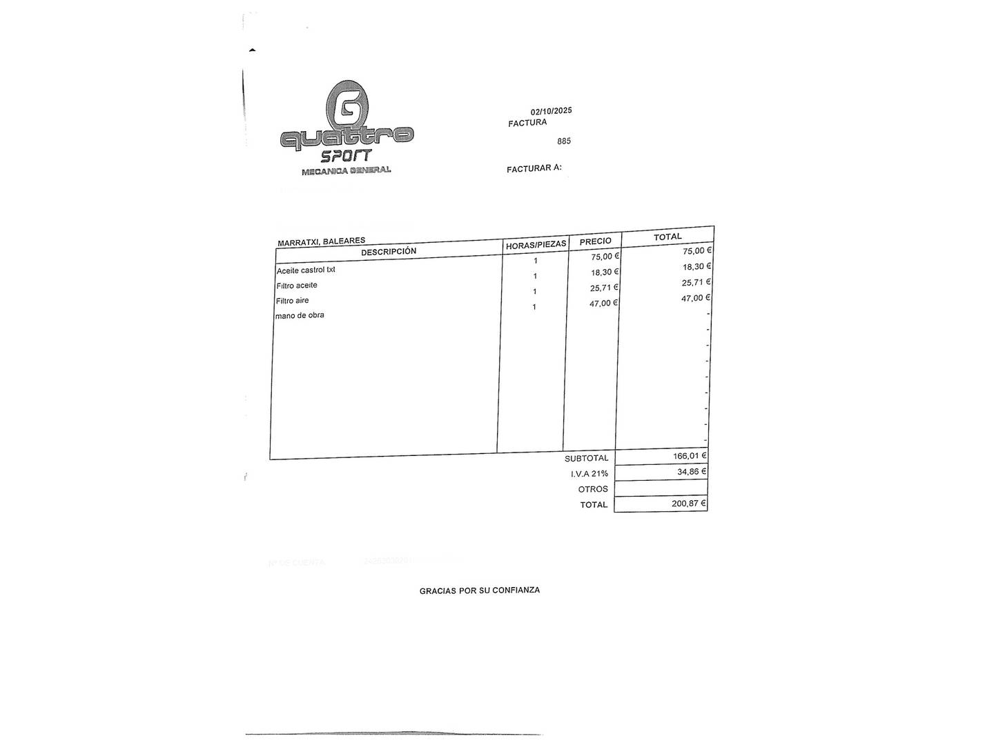 Foto del mantenimiento del Fiat 500 Fiat 500 1.2 8v Lounge (69 CV)