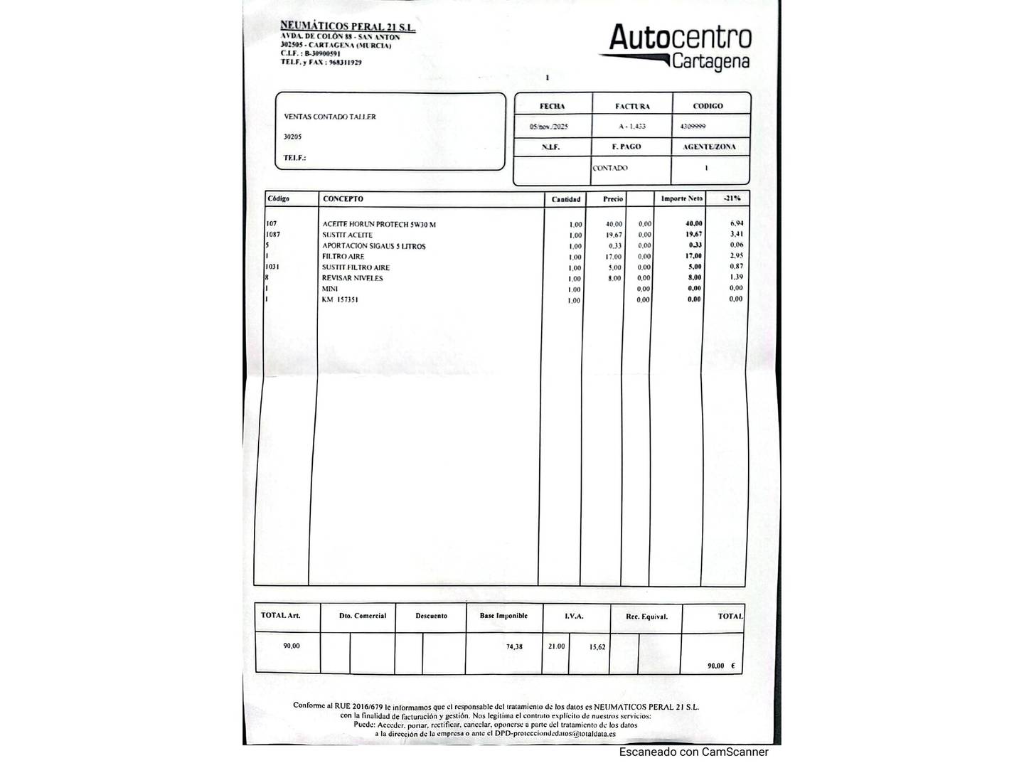Foto del mantenimiento del Mini Countryman Mini MINI Countryman Cooper S ALL4  (184 CV)