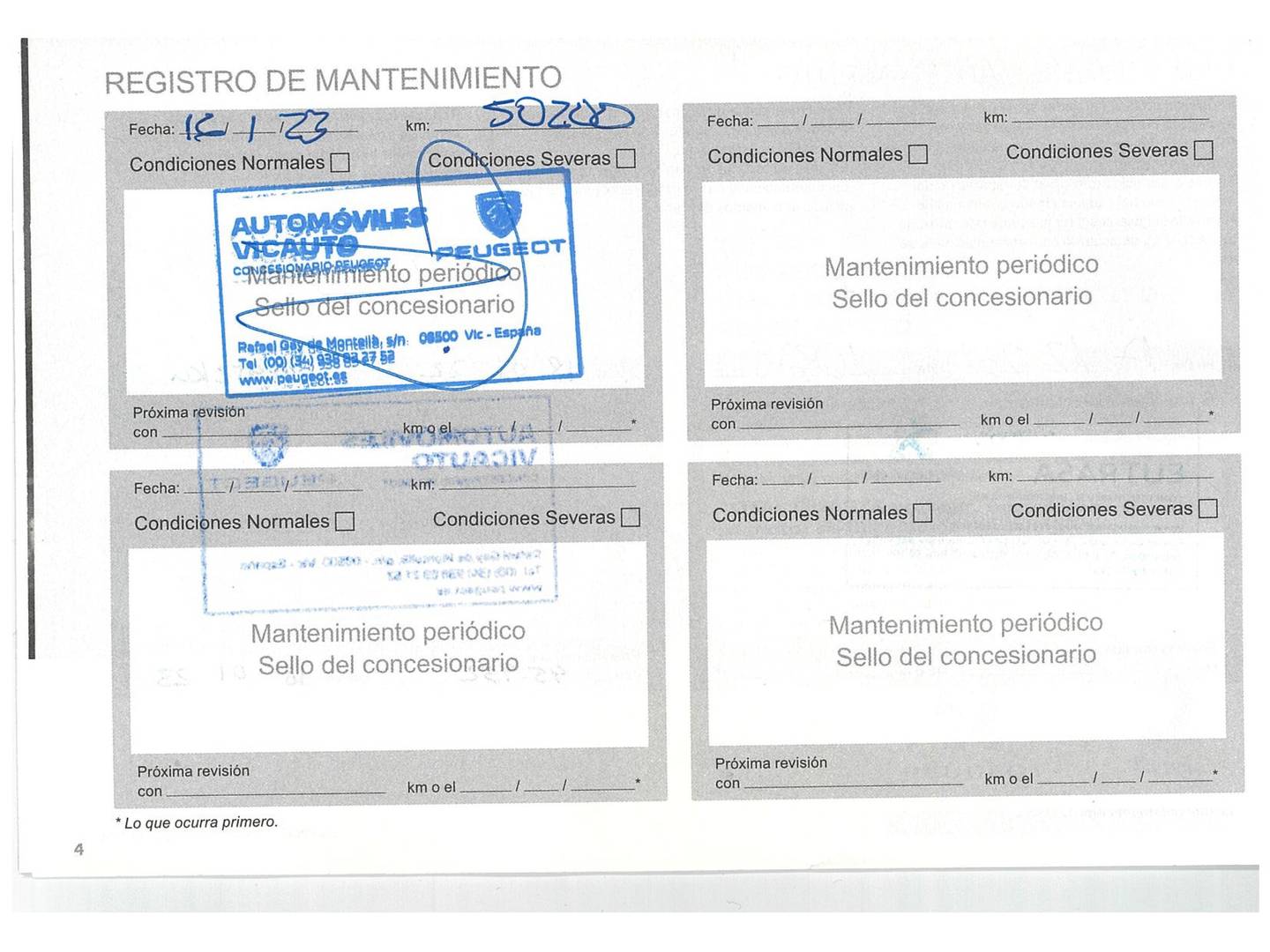 Foto del mantenimiento del Peugeot 5008 Peugeot 5008 BlueHDI 130 S&S GT Line EAT8 (130 CV) 7 Plazas