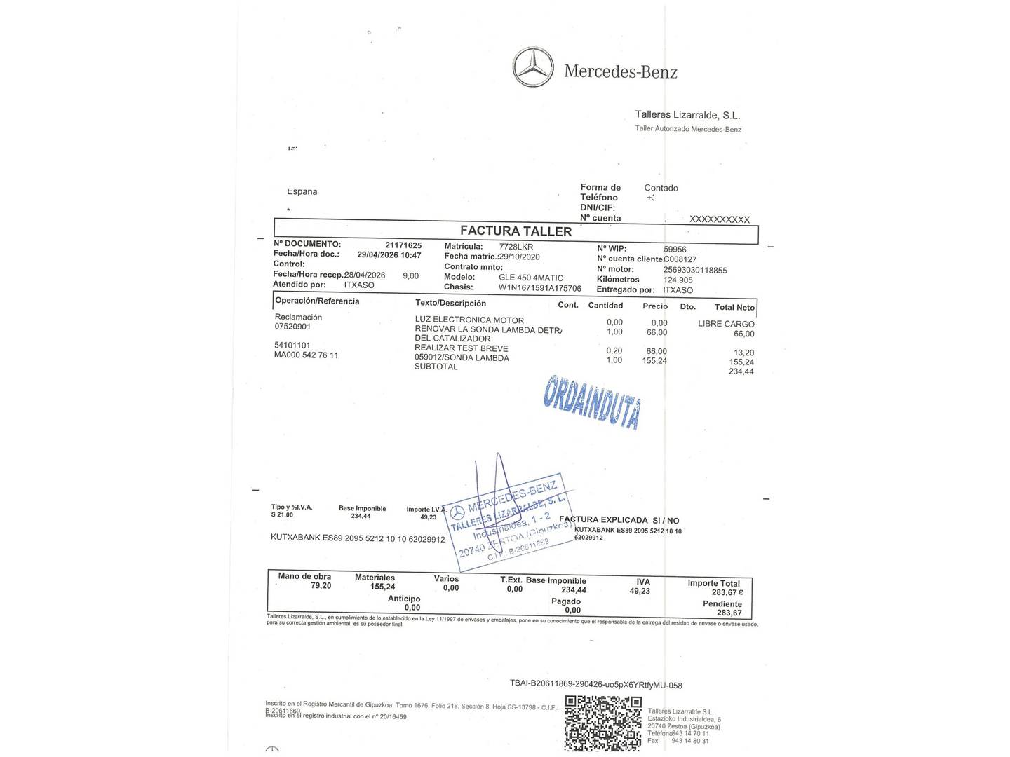 Foto del mantenimiento del Mercedes GLE Mercedes GLE GLE 450 4Matic (367 CV) Pack AMG