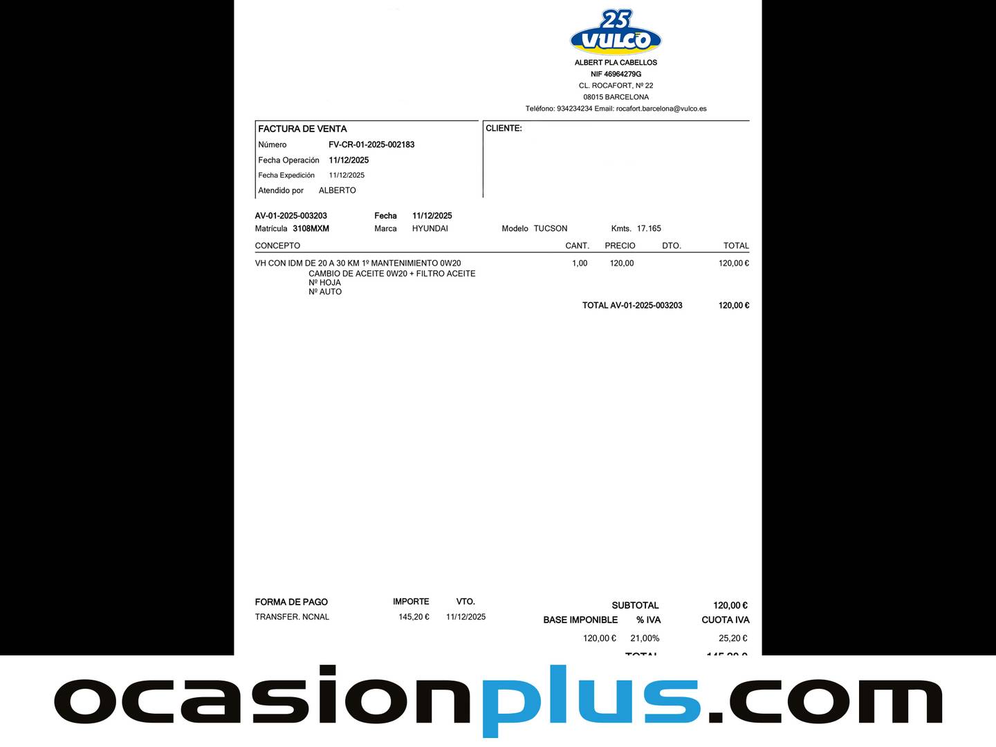 Foto del mantenimiento del Hyundai Tucson Hyundai Tucson 1.6 TGDI HEV Klass AT (215 CV)