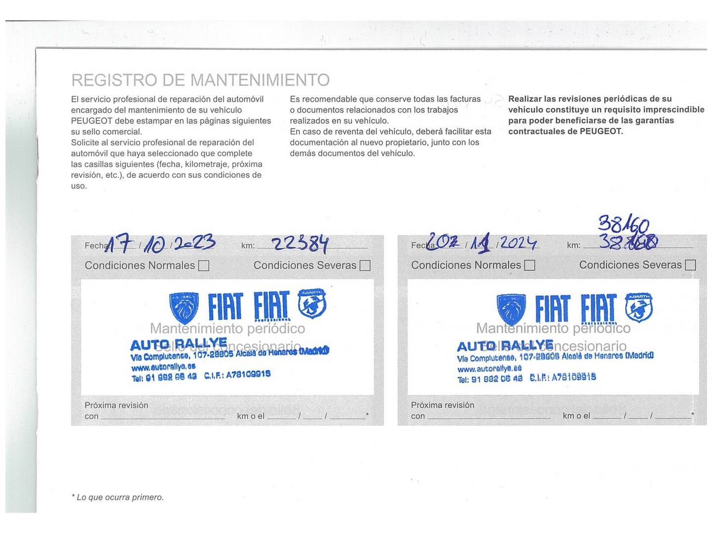 Foto del mantenimiento del Peugeot 208 Peugeot 208 PureTech 100 Active Pack (100 CV)