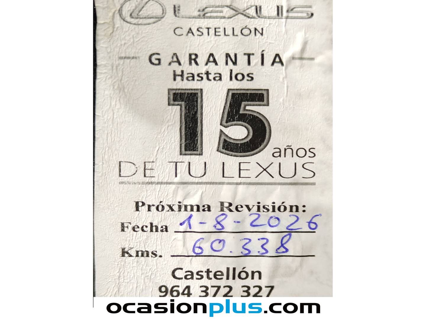 Foto del mantenimiento del Lexus UX Lexus UX 250h Business City (184 CV)