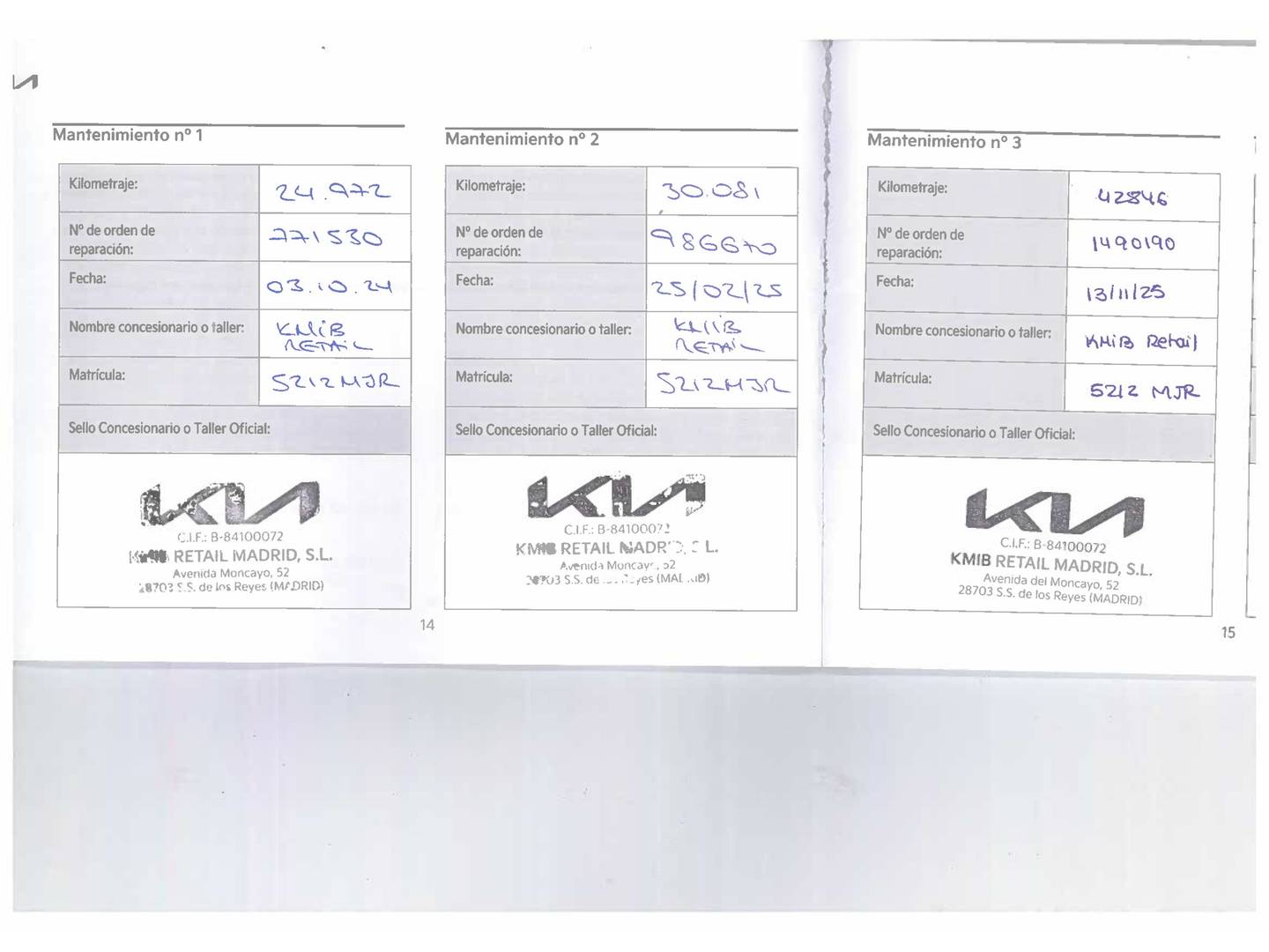 Foto del mantenimiento del KIA Sportage KIA Sportage 1.6 T-GDi HEV Tech 4x2 Auto (230 CV)