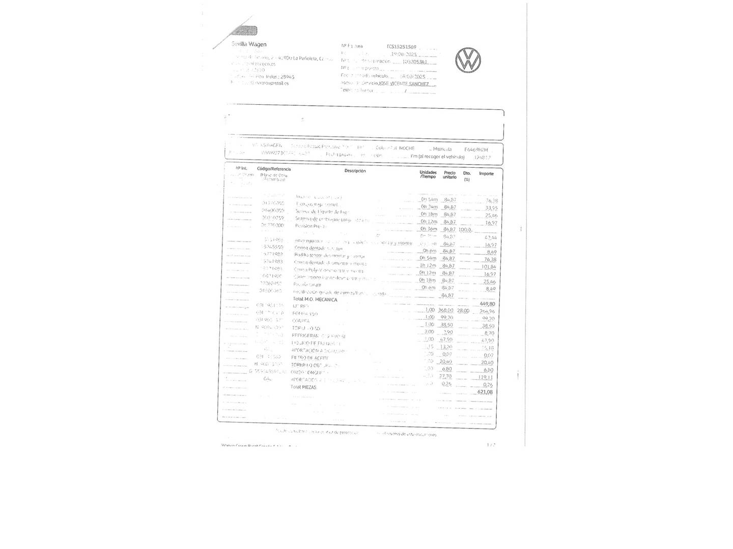 Foto del mantenimiento del Volkswagen Passat Volkswagen Passat Exclusive 2.0 TDI BMT (140 CV)