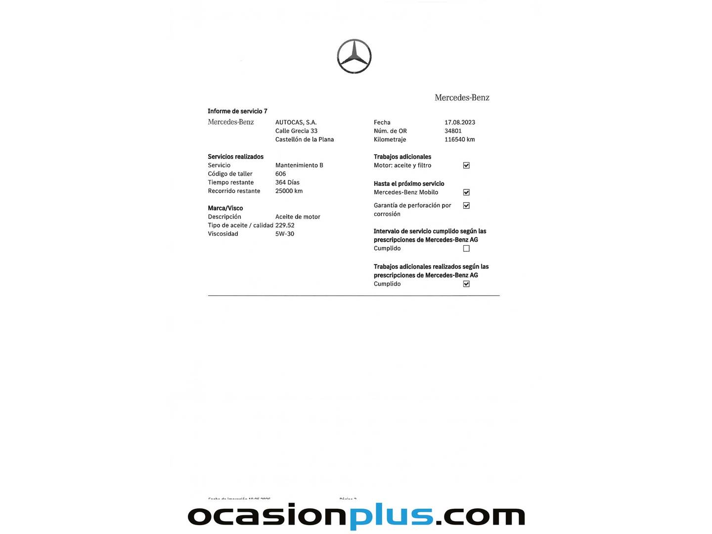 Foto del mantenimiento del Mercedes Clase C Mercedes Clase C C 200 d Avantgarde (136 CV)