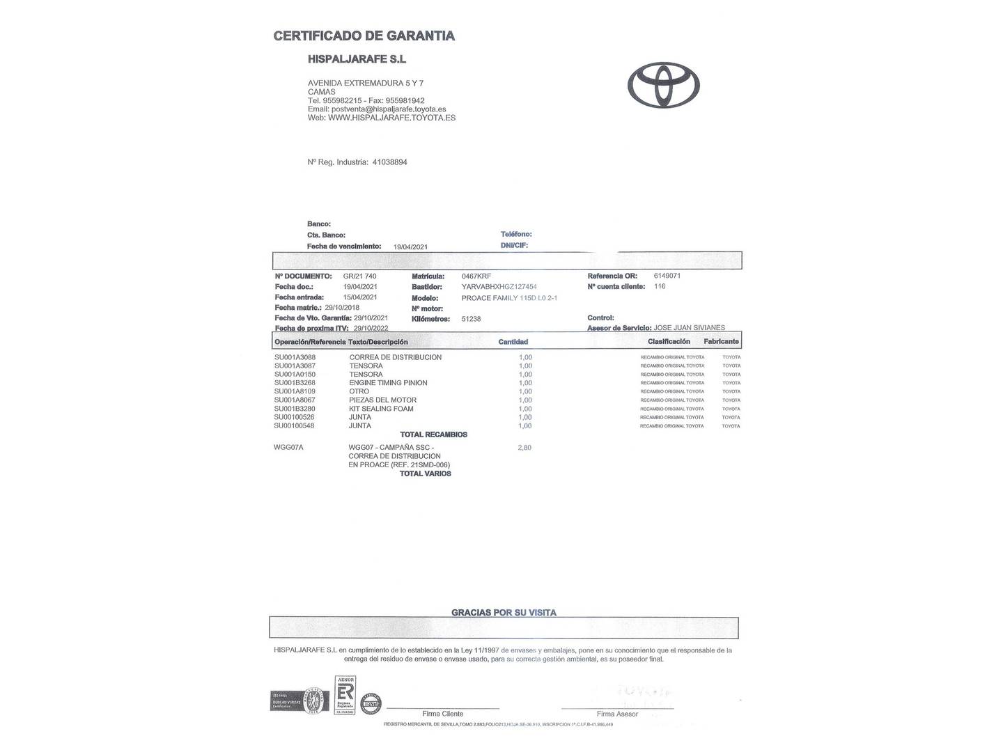 Foto Toyota Proace Verso Toyota Proace Verso Combi 1.6 D Family Advance Compact (116 CV) 8 Plazas