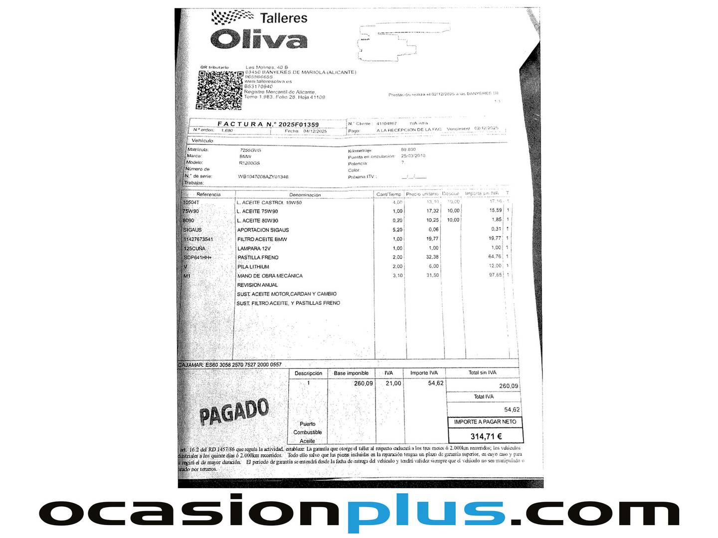 Foto del mantenimiento del BMW Motorrad R 1200 GS Adventure BMW Motorrad R 1200 GS Adventure GS Adventure 81KW (110 CV)