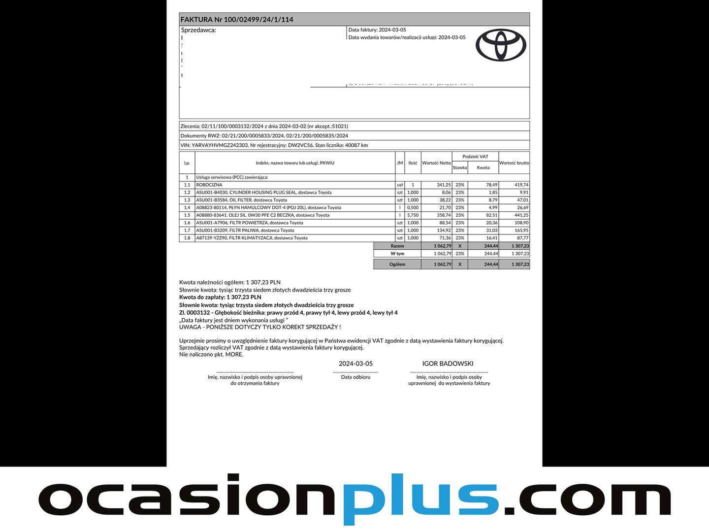 Foto del mantenimiento del Toyota Proace Verso Toyota Proace Verso 1.5D Shuttle VX L2 (120 CV) 9Plazas