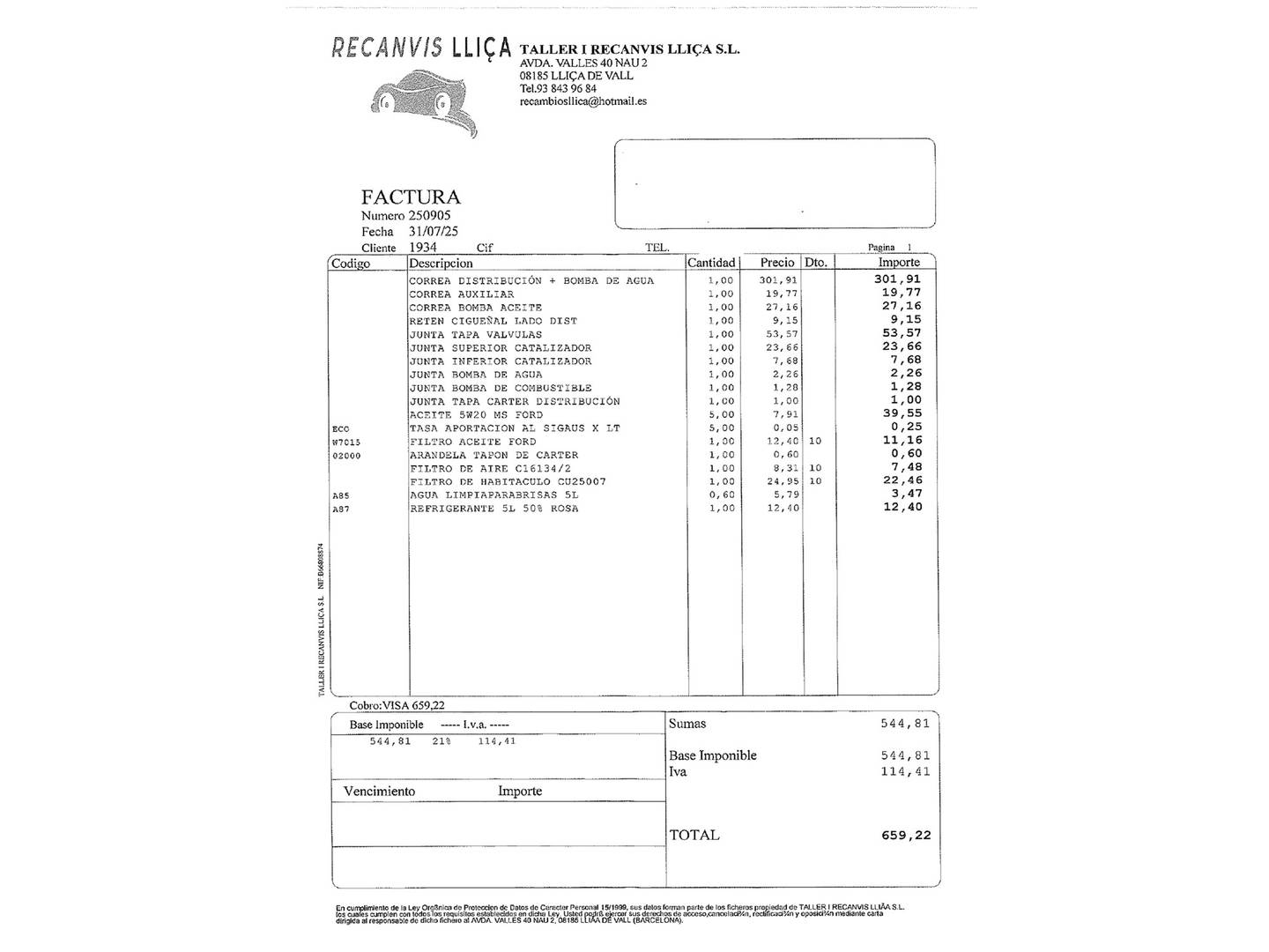 Foto del mantenimiento del Ford C-Max Ford C-Max 1.0 EcoBoost Trend+ (100 CV)