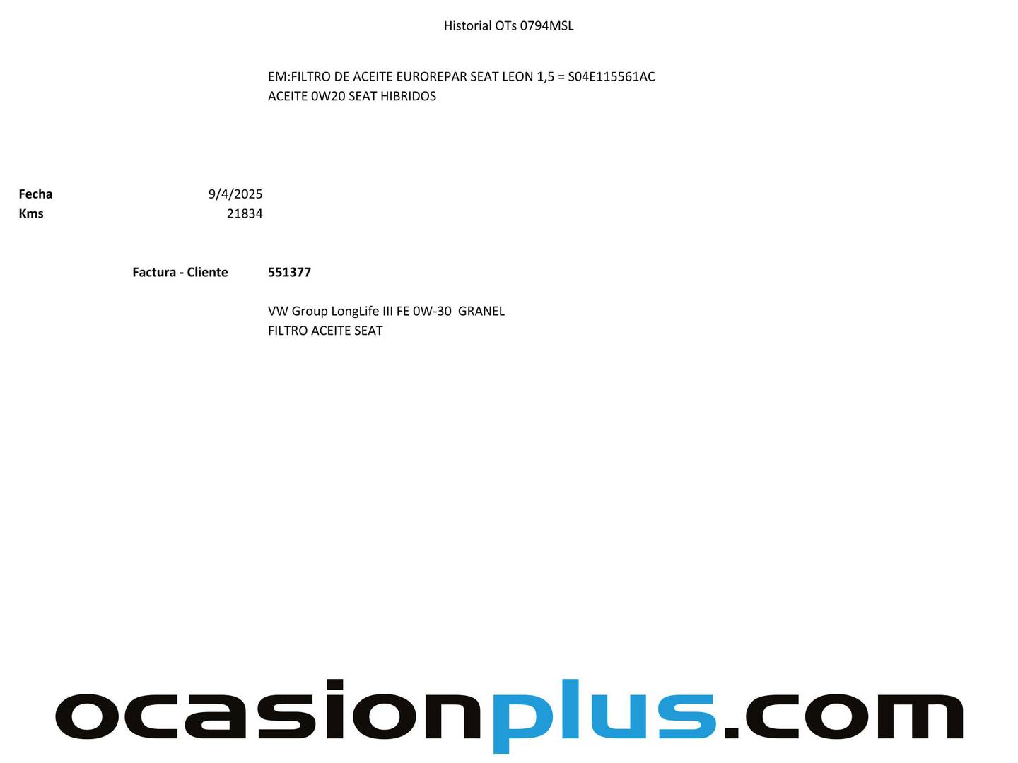Foto del mantenimiento del Seat Arona Seat Arona 1.0 TSI Style XL DSG (115 CV)