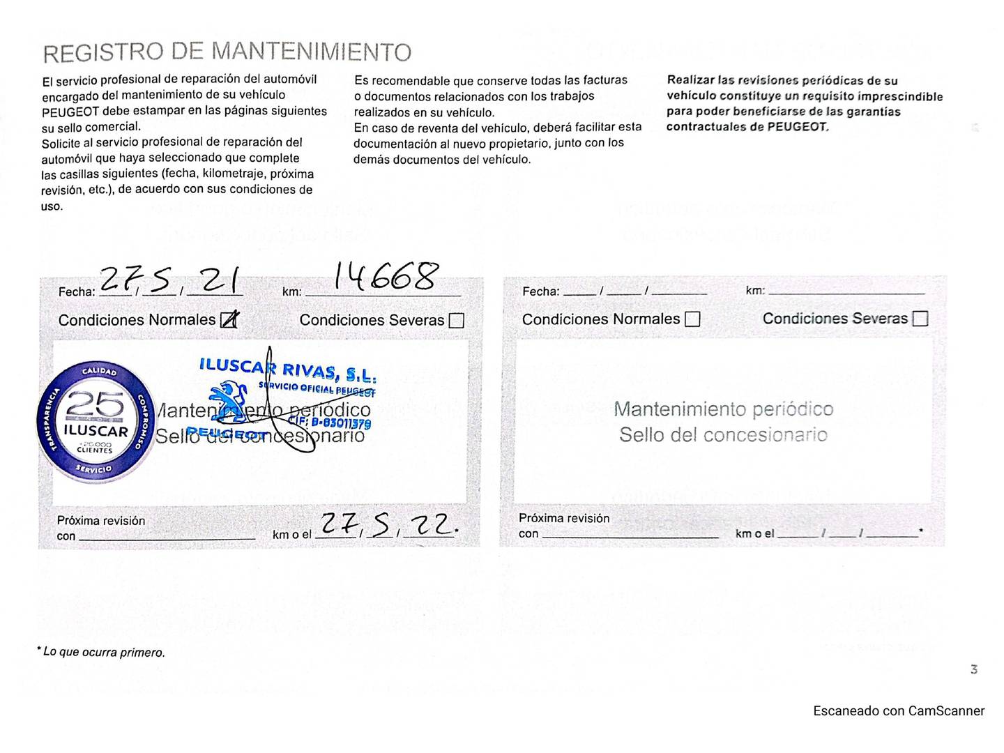 Foto del mantenimiento del Peugeot 308 Peugeot 308 PureTech 130 S&S Style (130 CV)