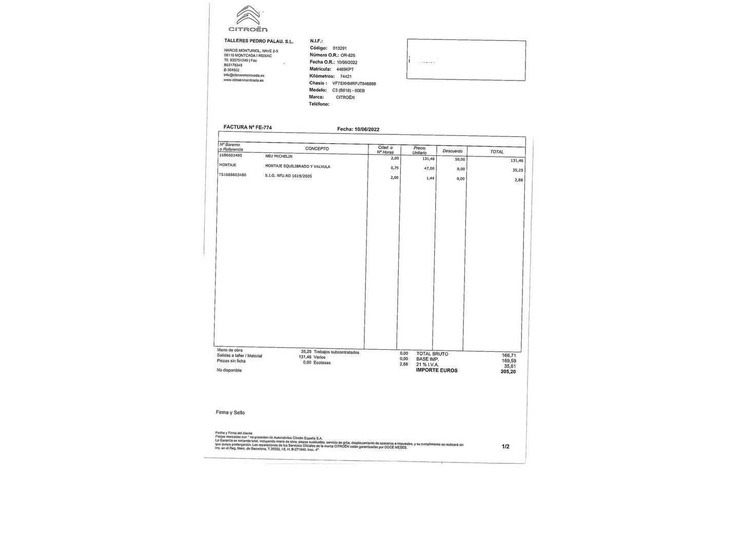 Foto del mantenimiento del Citroën C3 Citroën C3 PureTech 82 Feel (83 CV)
