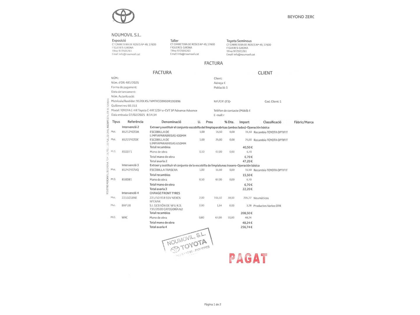 Foto del mantenimiento del Toyota C-HR Toyota C-HR 1.8 125H Advance (122 CV)