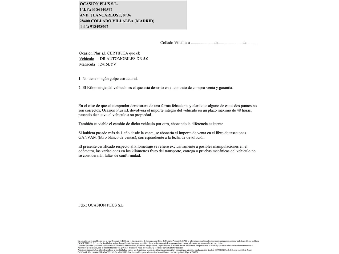 Foto DR AUTOMOBILES DR 5.0 DR AUTOMOBILES DR5 1.5 (116 CV)