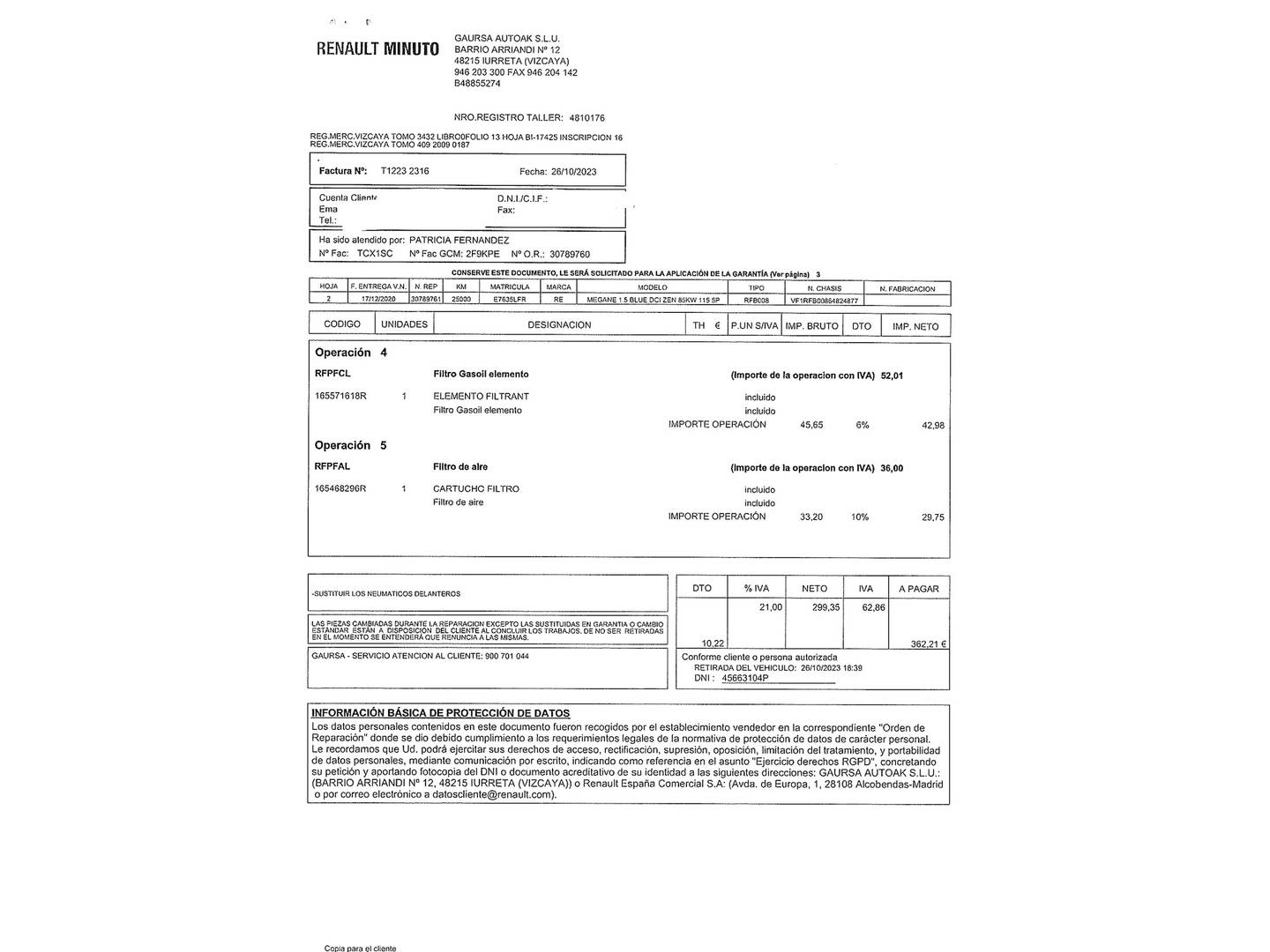 Foto del mantenimiento del Renault Mégane Renault Megane Sport Tourer Zen Blue dCi (115 CV)