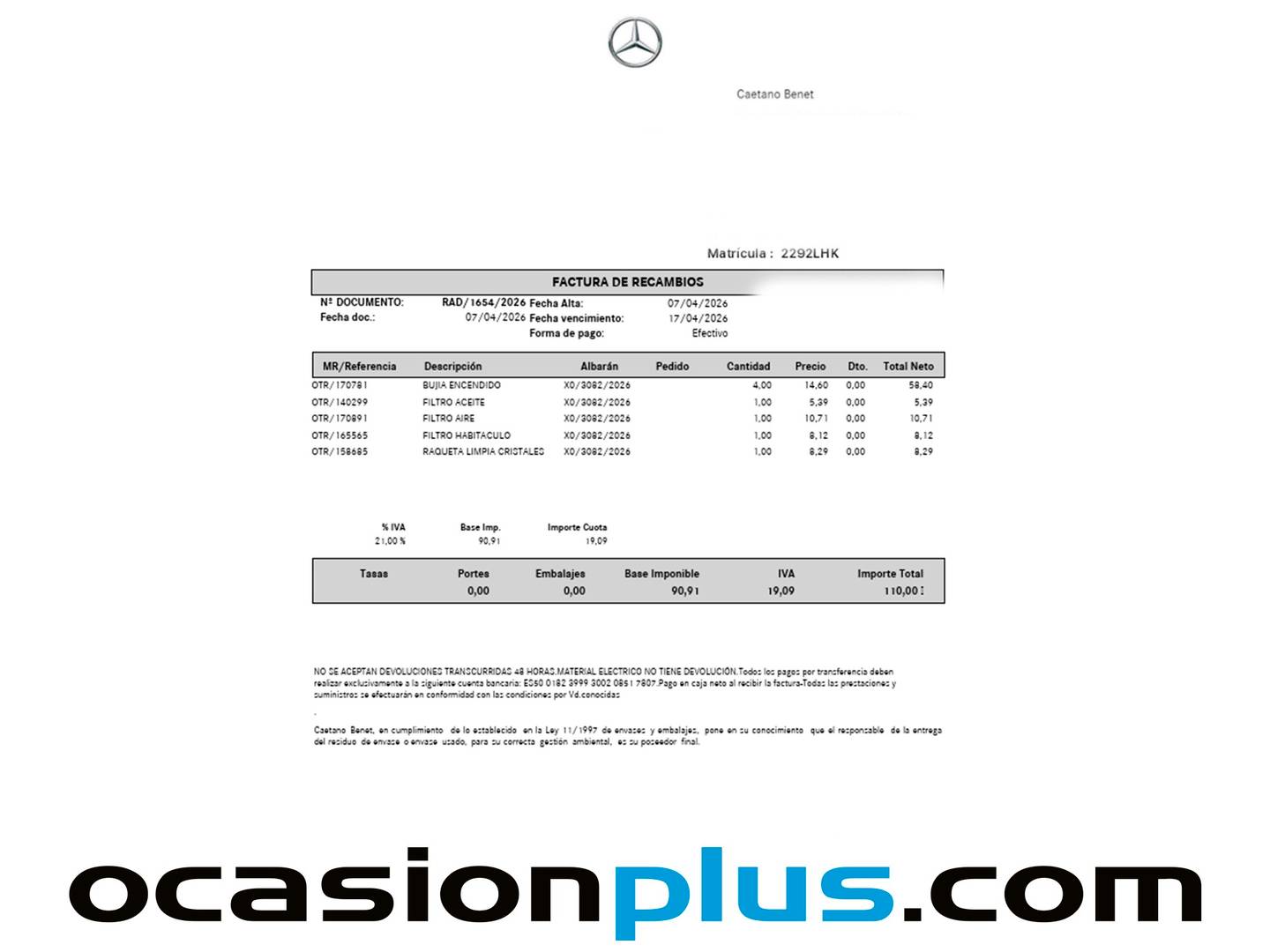 Foto del mantenimiento del Audi A3 Audi A3 Sportback Black line 35 TFSI (150 CV) S tronic