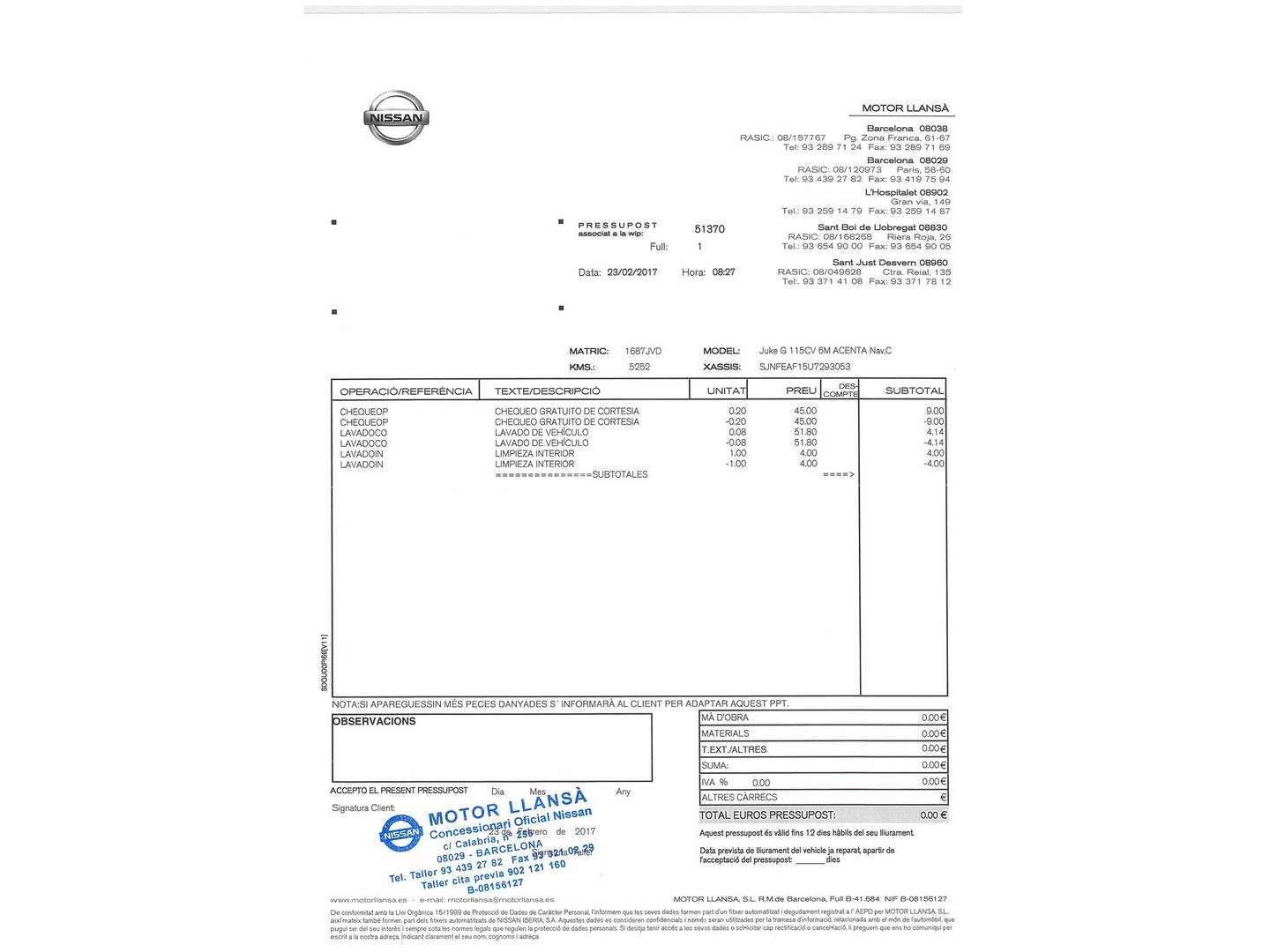 Foto del mantenimiento del Nissan JUKE Nissan Juke 1.2 DIG-T Acenta (115 CV)