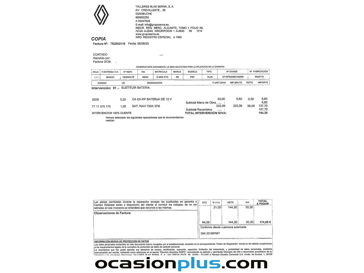 Foto del mantenimiento del Renault Kadjar Renault Kadjar Zen Blue dCi (115 CV)