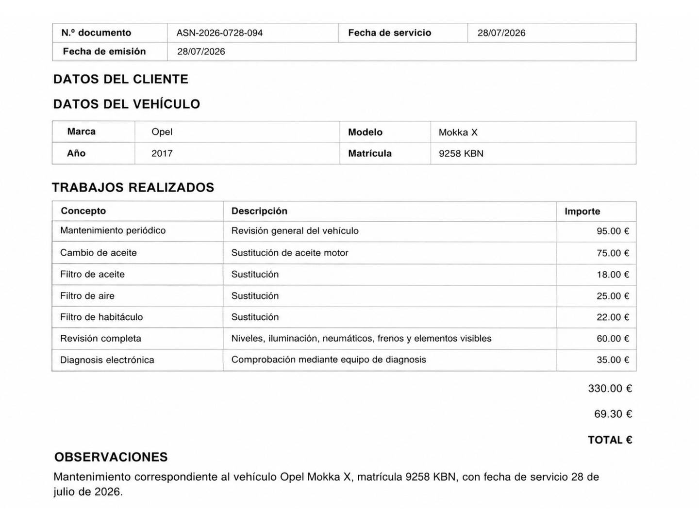 Foto del mantenimiento del Opel Mokka X Opel Mokka X 1.6 CDTi Excellence 4X2 Auto (136 CV)