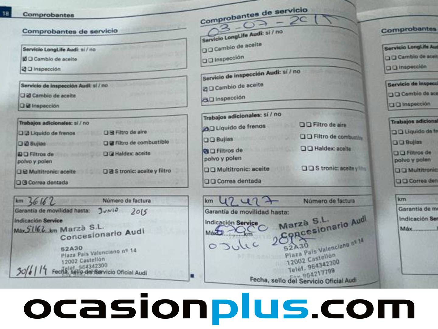 Foto del mantenimiento del Audi A3 Audi A3 Sportback Sportback Ambition 2.0 TDI DPF (170 CV) S tronic Pack S Line