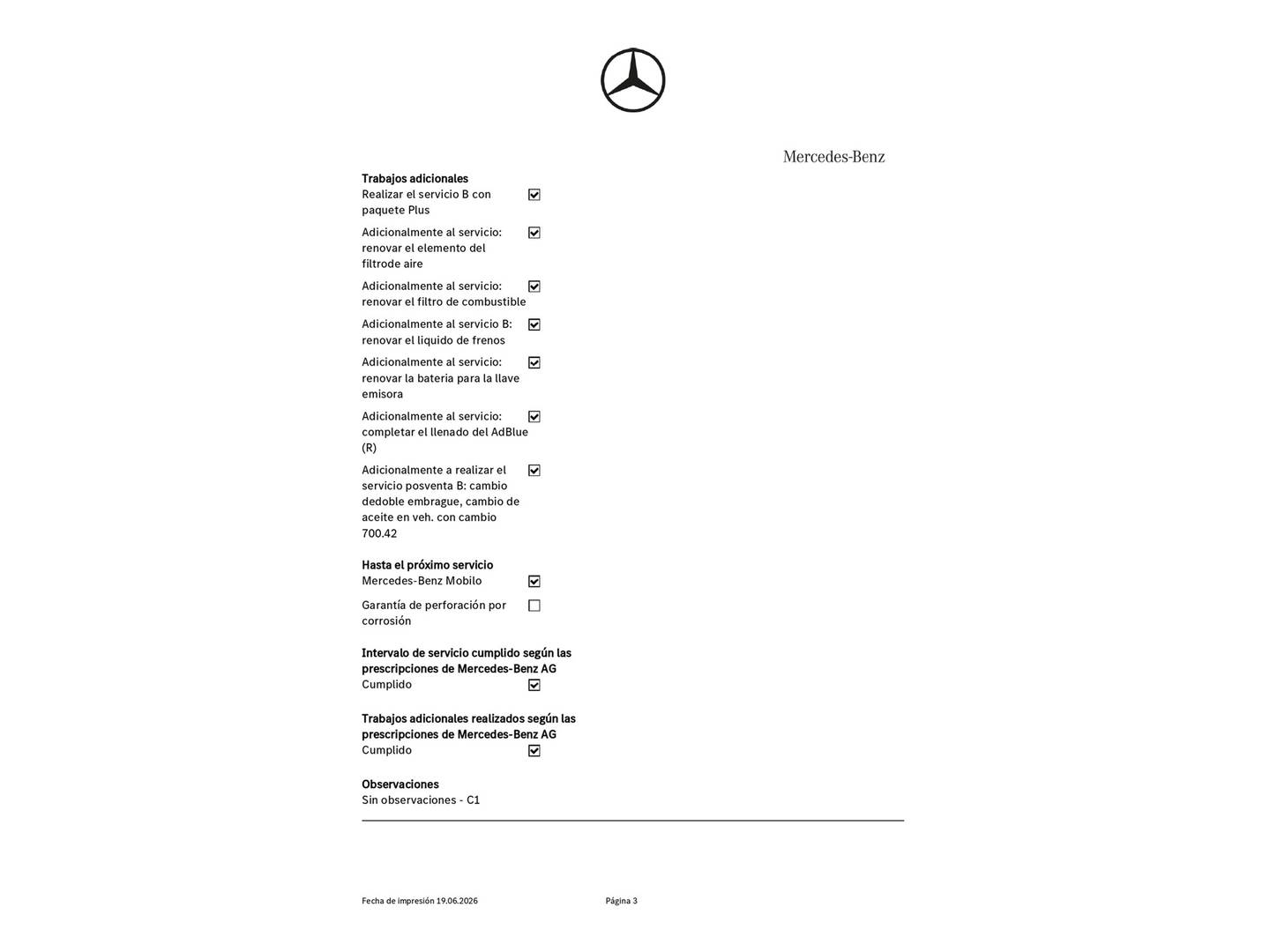Foto del mantenimiento del Mercedes Clase A Mercedes Clase A 180 d (116 CV) Pack AMG