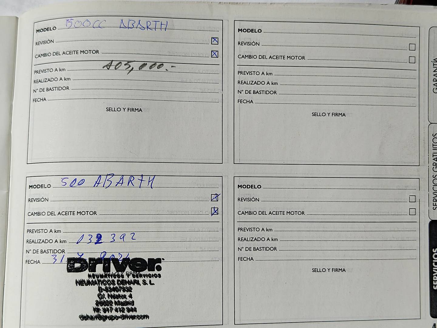 Foto del mantenimiento del Abarth 500C Abarth 500C Cabrio 1.4 16v T-Jet Secuencial (140 CV)