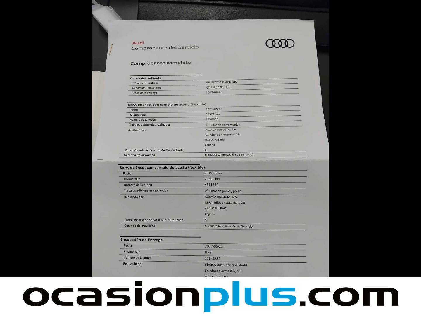 Foto del mantenimiento del Audi Q2 Audi Q2 sport edition 1.0 TFSI ultra (116 CV)