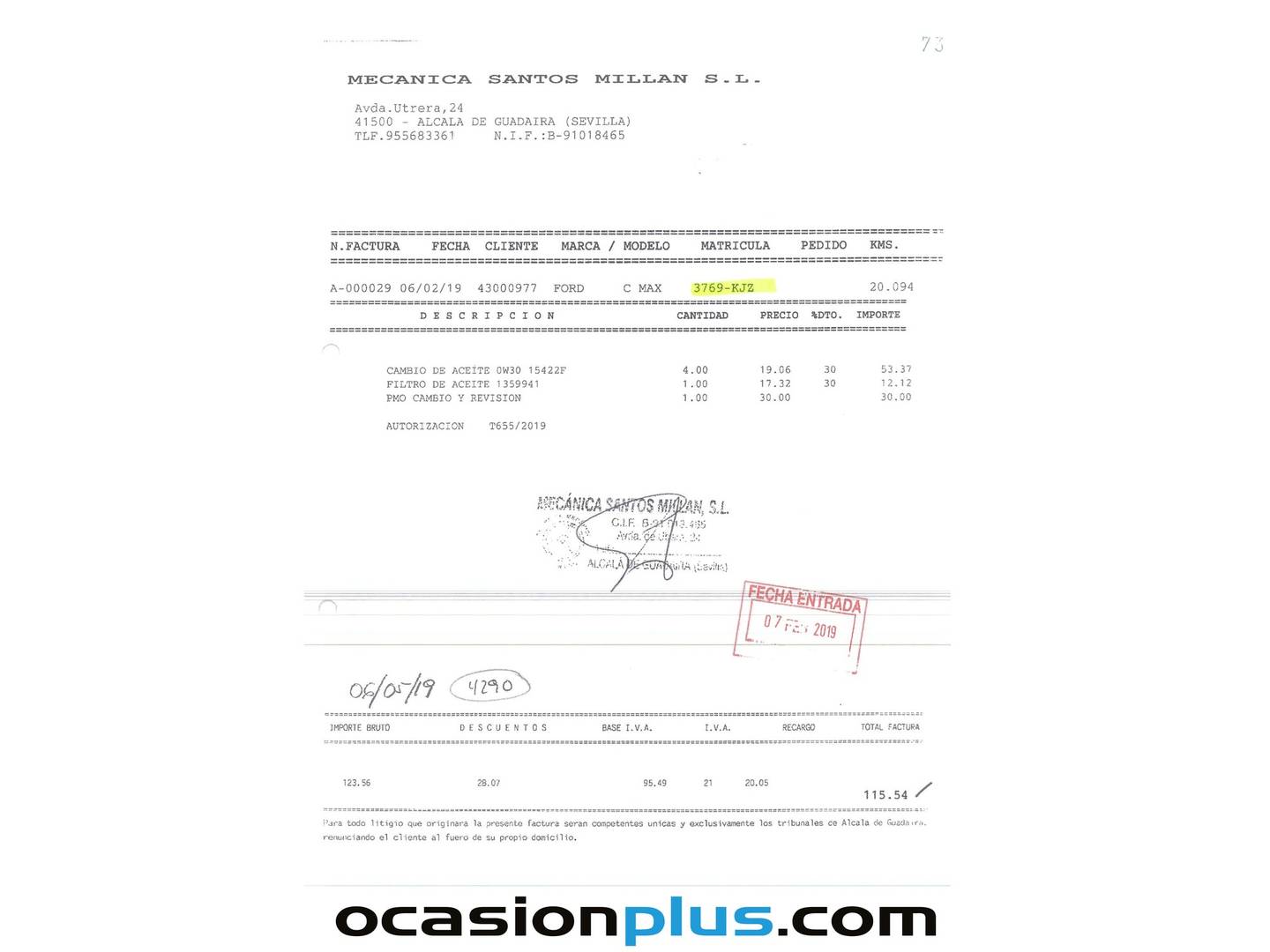 Foto del mantenimiento del Ford C-Max Ford C-Max 1.5 TDCI Titanium (120 CV)