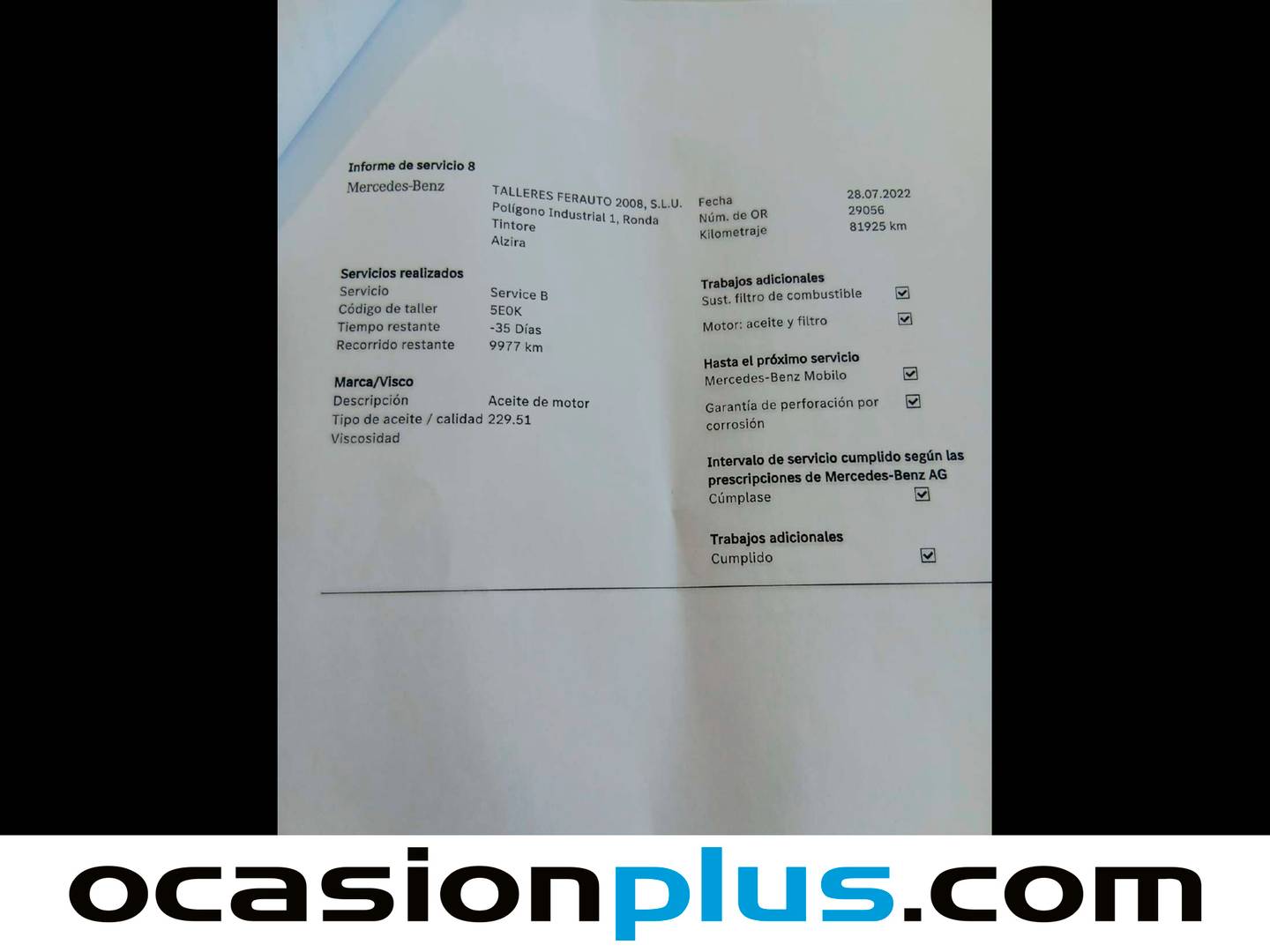 Foto del mantenimiento del Mercedes Clase A Mercedes Clase A 180 CDI Urban Pack AMG (109 CV)