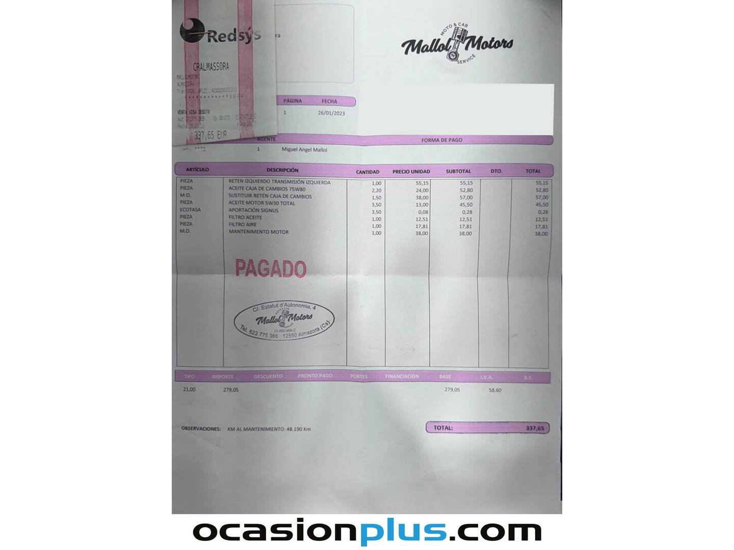 Foto del mantenimiento del Dacia Lodgy Dacia Lodgy 1.6 Base (82 CV)