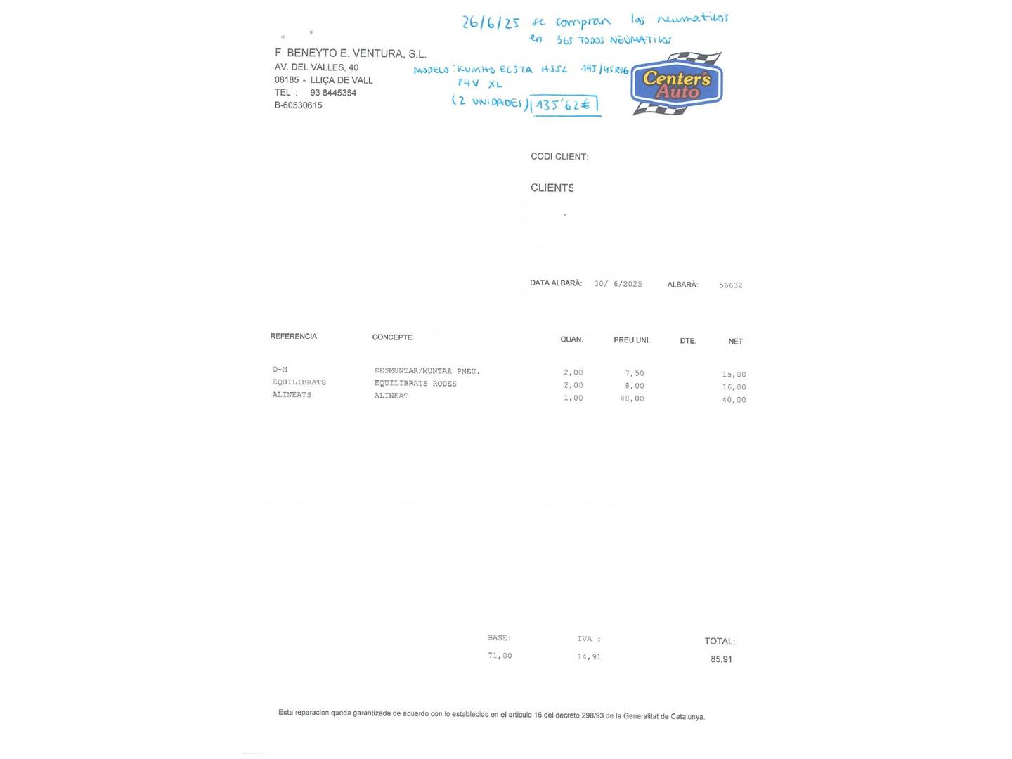Foto del mantenimiento del Ford Fiesta Ford Fiesta 1.6 TDCI DPF Sport (95 CV)