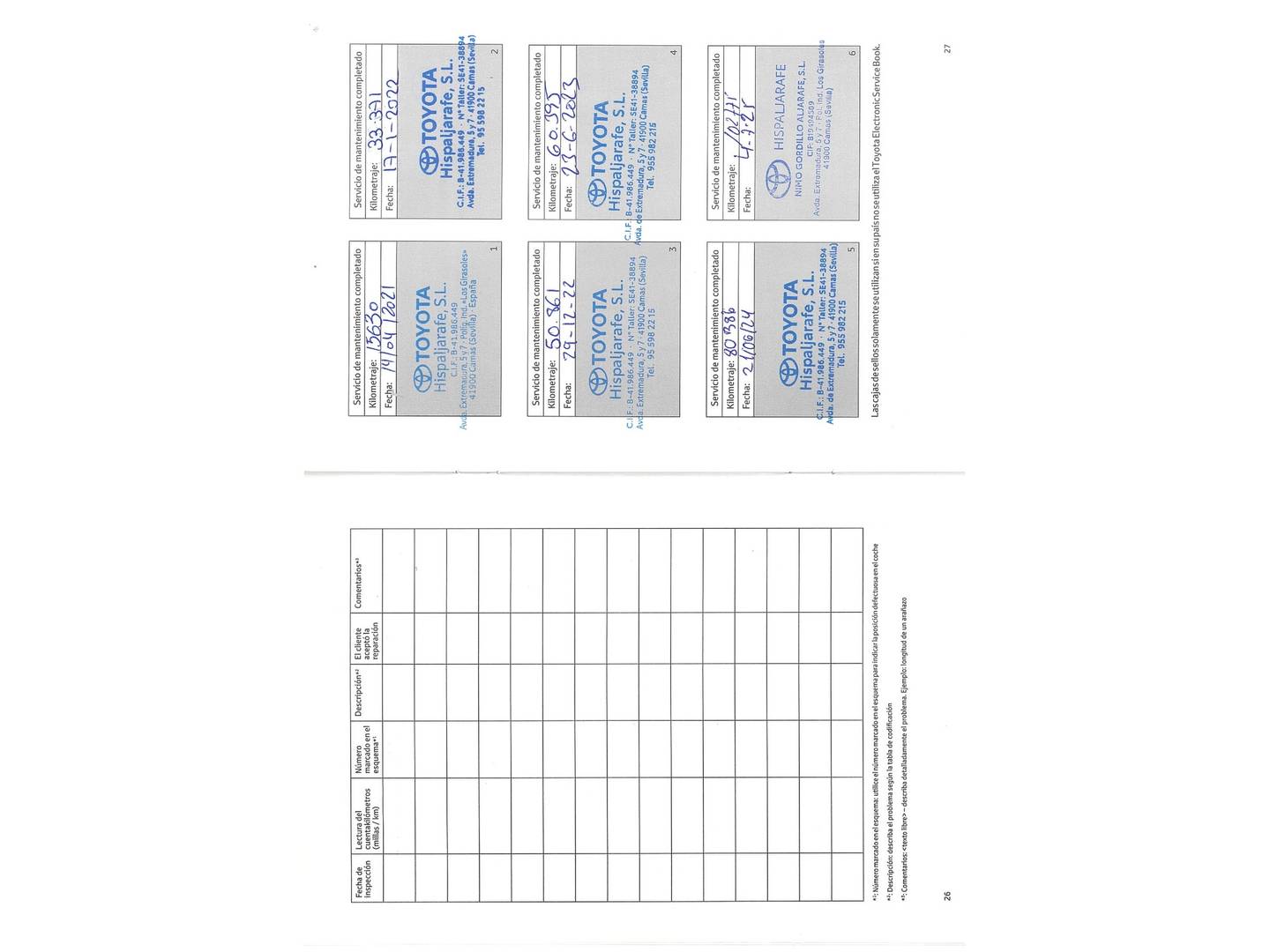 Foto del mantenimiento del Toyota Corolla Toyota Corolla Toyota 180H Feel! E-CVT (180 CV)