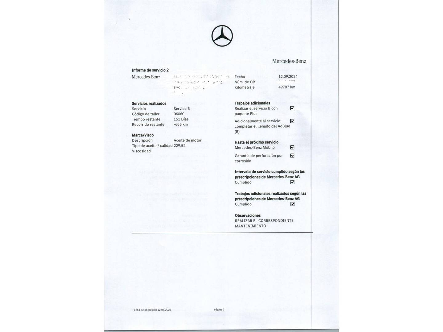 Foto del mantenimiento del Mercedes CLS Mercedes Clase CLS CLS 300 d 4Matic (265 CV) Pack AMG