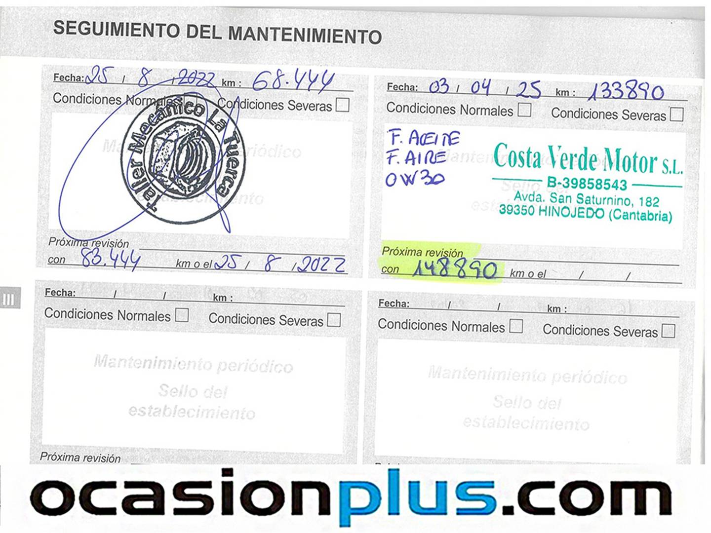 Foto del mantenimiento del Citroën Spacetourer Citroën Spacetourer BlueHDi 150 S&S Feel Talla M 110 kW (150 CV) 8 Plazas