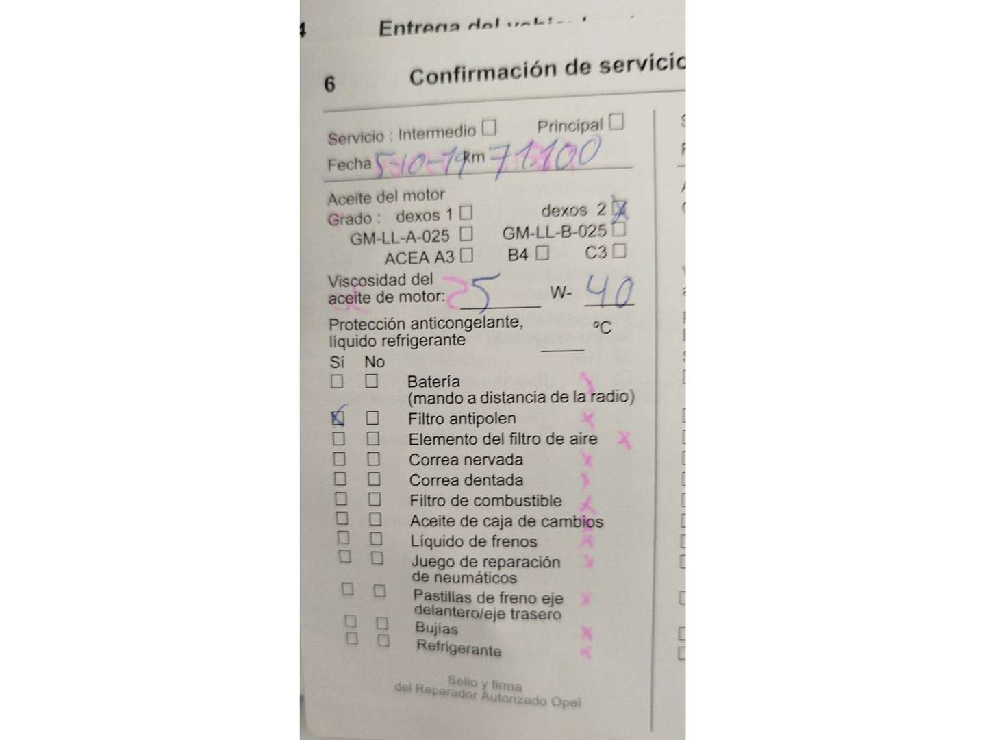 Foto del mantenimiento del Opel Corsa Opel Corsa 1.2 S&S Selective (85 CV)