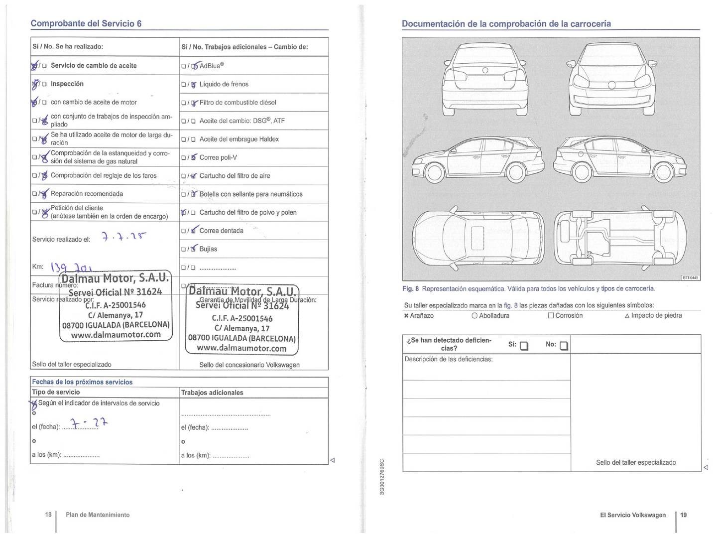 Foto del mantenimiento del Volkswagen Golf Sportsvan Volkswagen Golf Sportsvan Advance 1.6 TDI BMT  (110 CV)