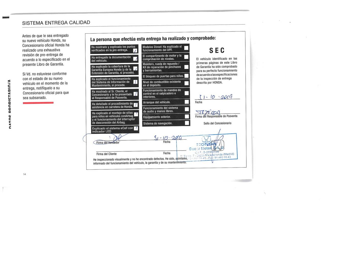 Foto del mantenimiento del Honda CR-V Honda CR-V 2.0 i-MMD Executive 4x4 (184 CV)