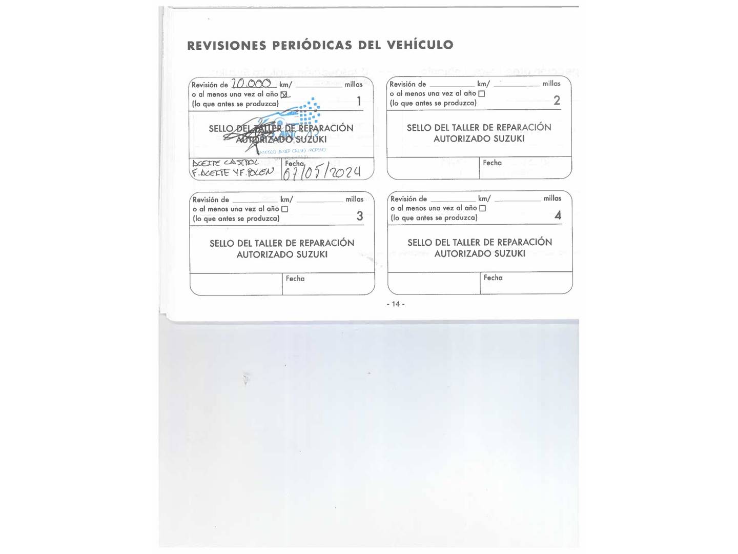 Foto del mantenimiento del Suzuki Swift Suzuki Swift 1.4T Mild Hybrid Sport (129 CV)