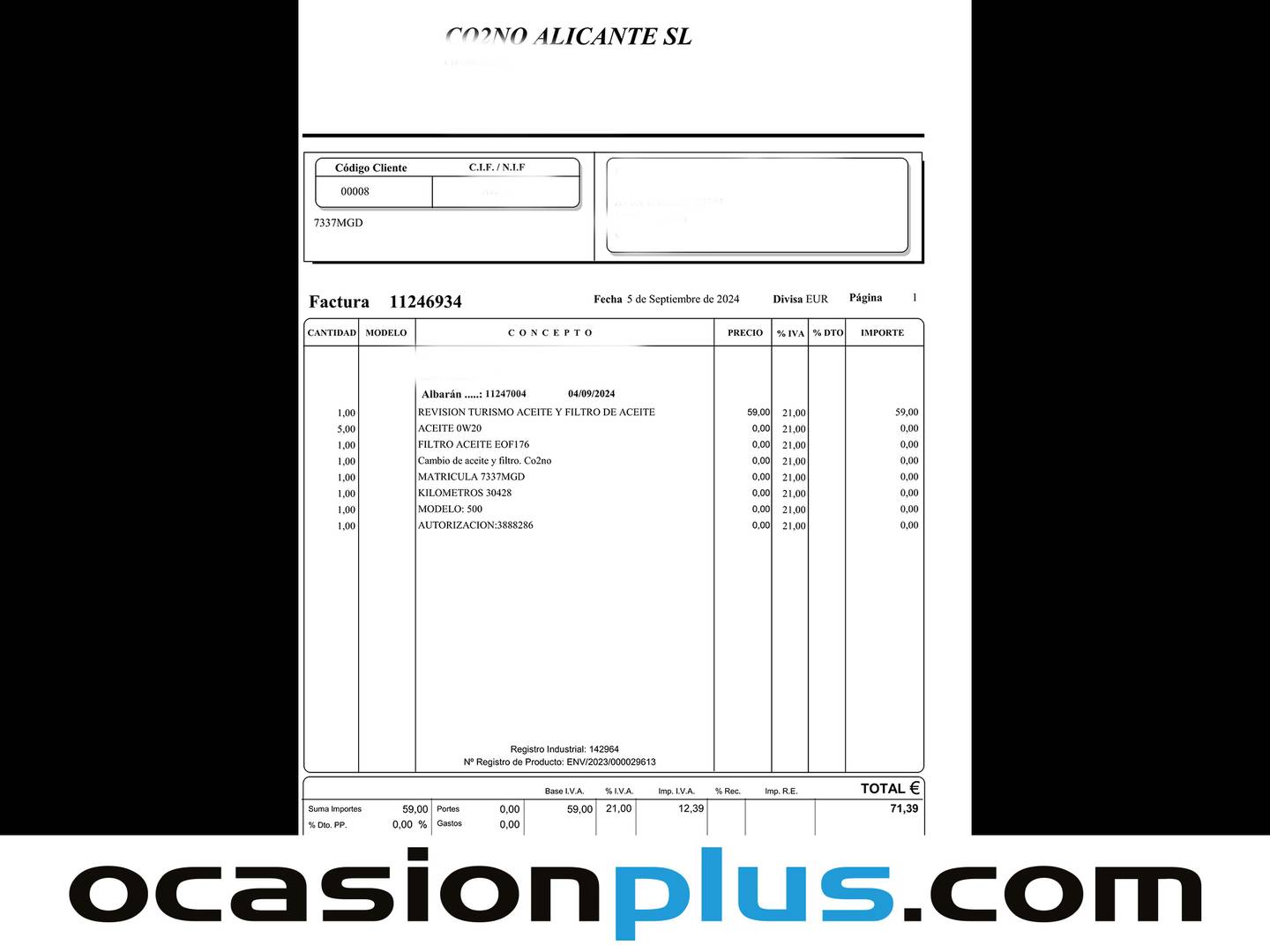 Foto del mantenimiento del Fiat 500C Fiat 500C 1.0 Hybrid Club (70 CV)