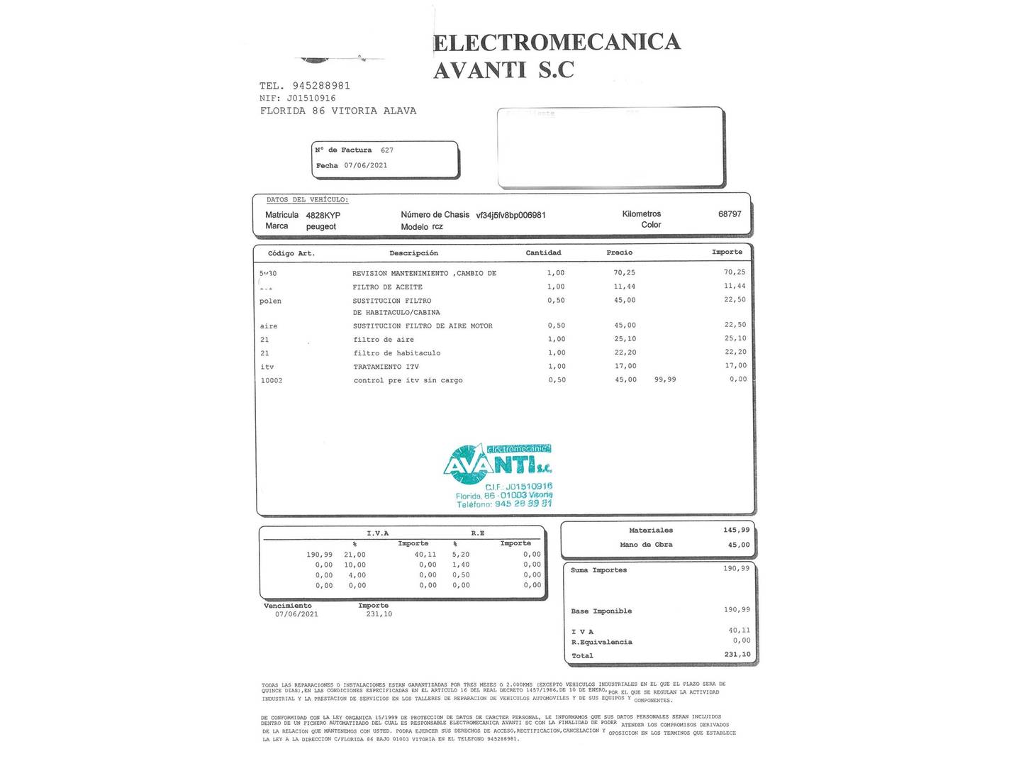 Foto del mantenimiento del Peugeot RCZ Peugeot RCZ 1.6 THP Black Yearling (156CV)
