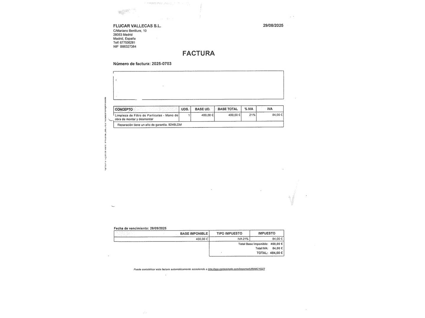 Foto del mantenimiento del Ford Transit Ford Transit Furgon 350 MHEV L3H2 Trend Delantera (130 CV)