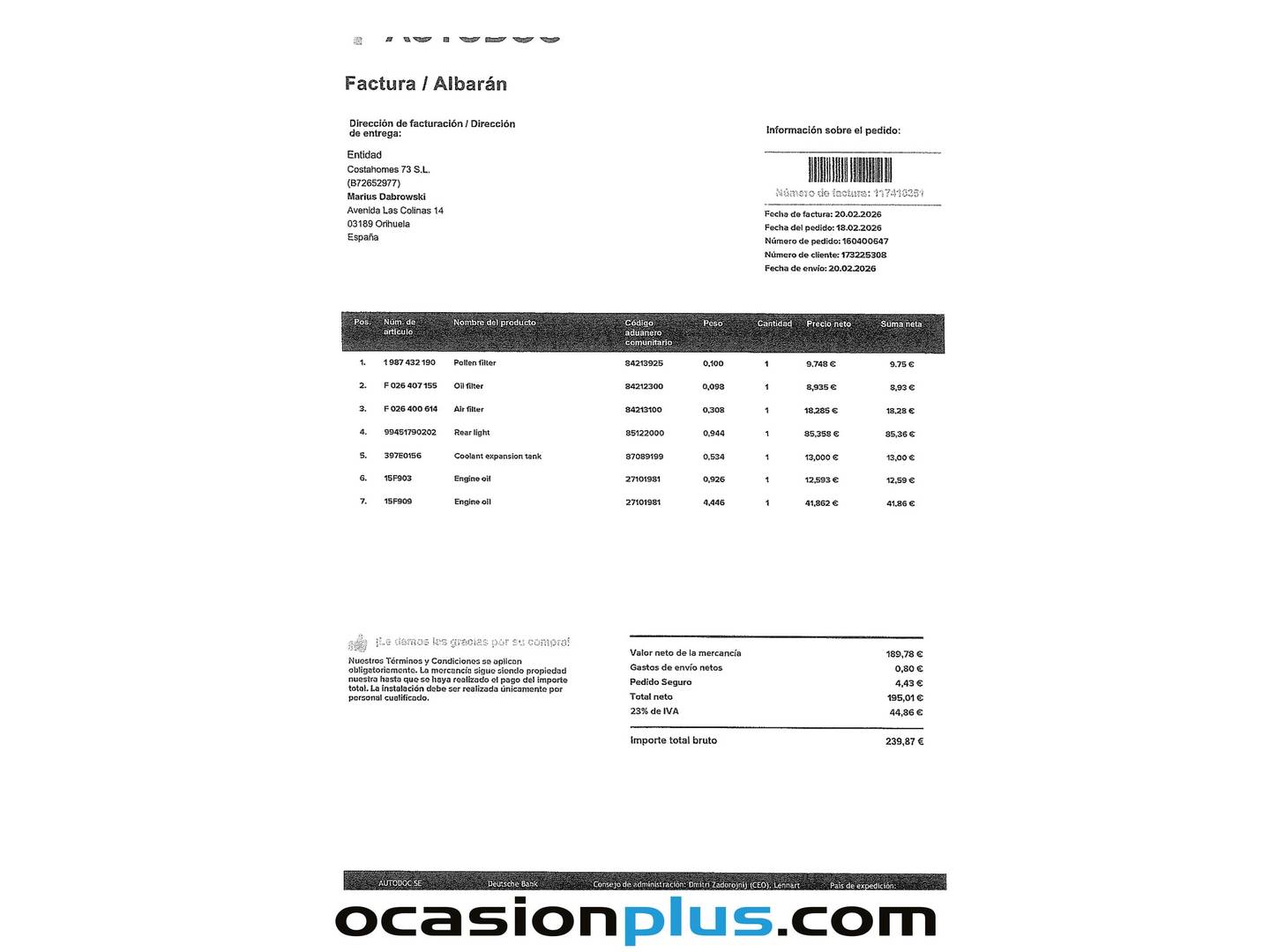 Foto del mantenimiento del Land Rover Range Rover Sport Land Rover Range Rover Sport 3.0 SDV6 Autobiography Dynamic Auto (306 CV)