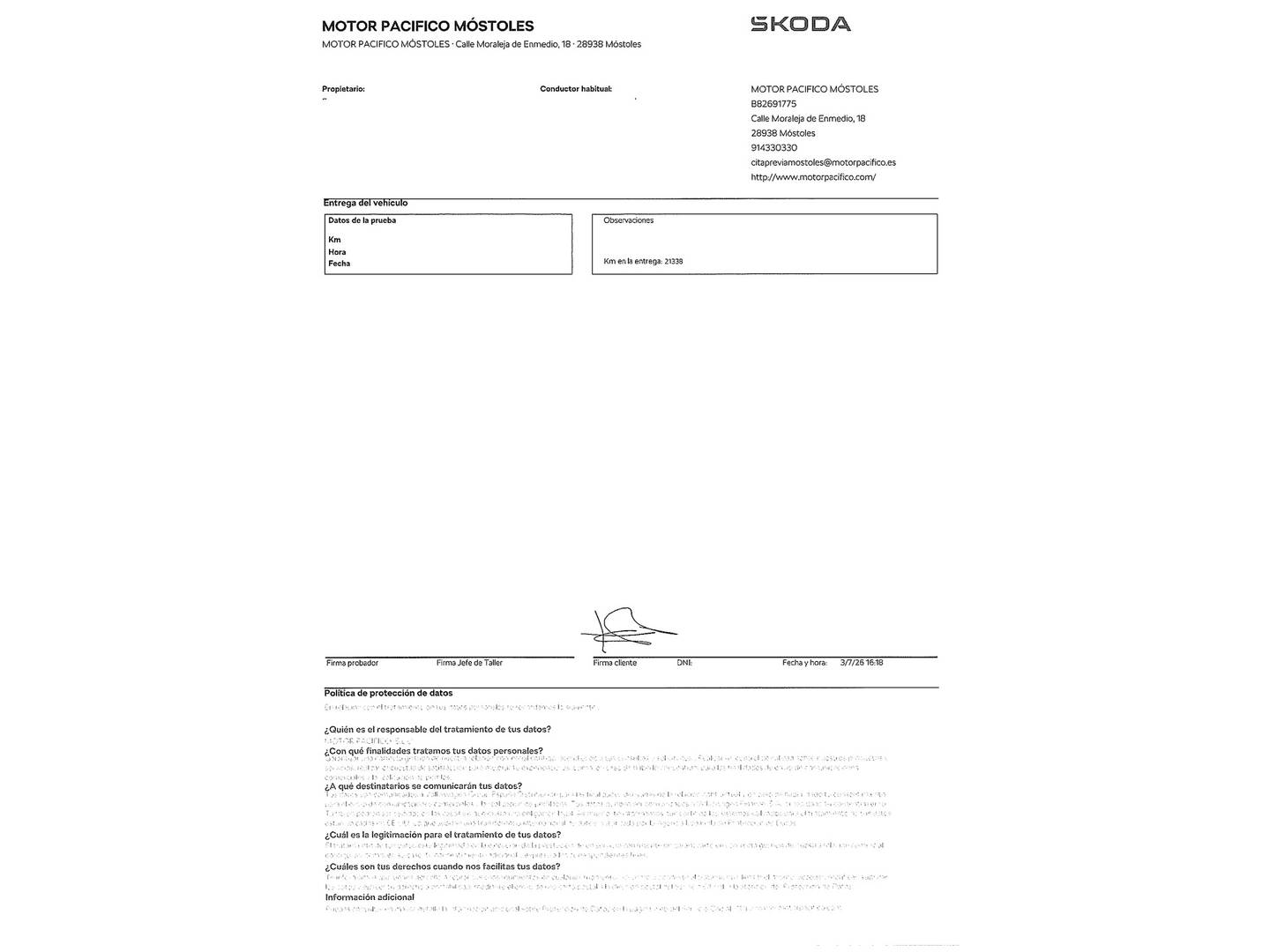 Foto del mantenimiento del Skoda Kamiq Skoda Kamiq 1.5 TSI Montecarlo DSG (150 CV)