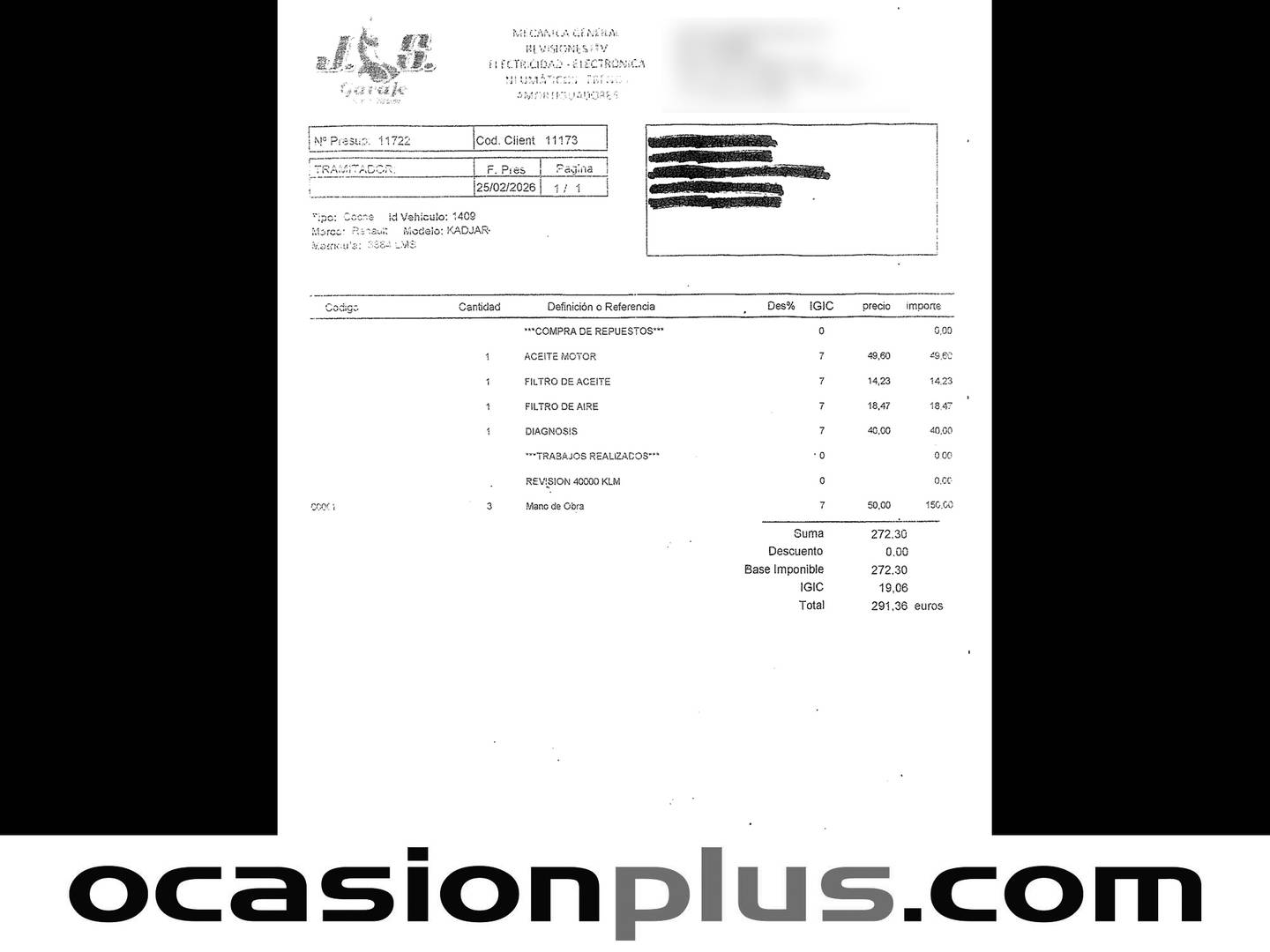 Foto del mantenimiento del Renault Kadjar Renault Kadjar Zen GPF TCe (160 CV) EDC